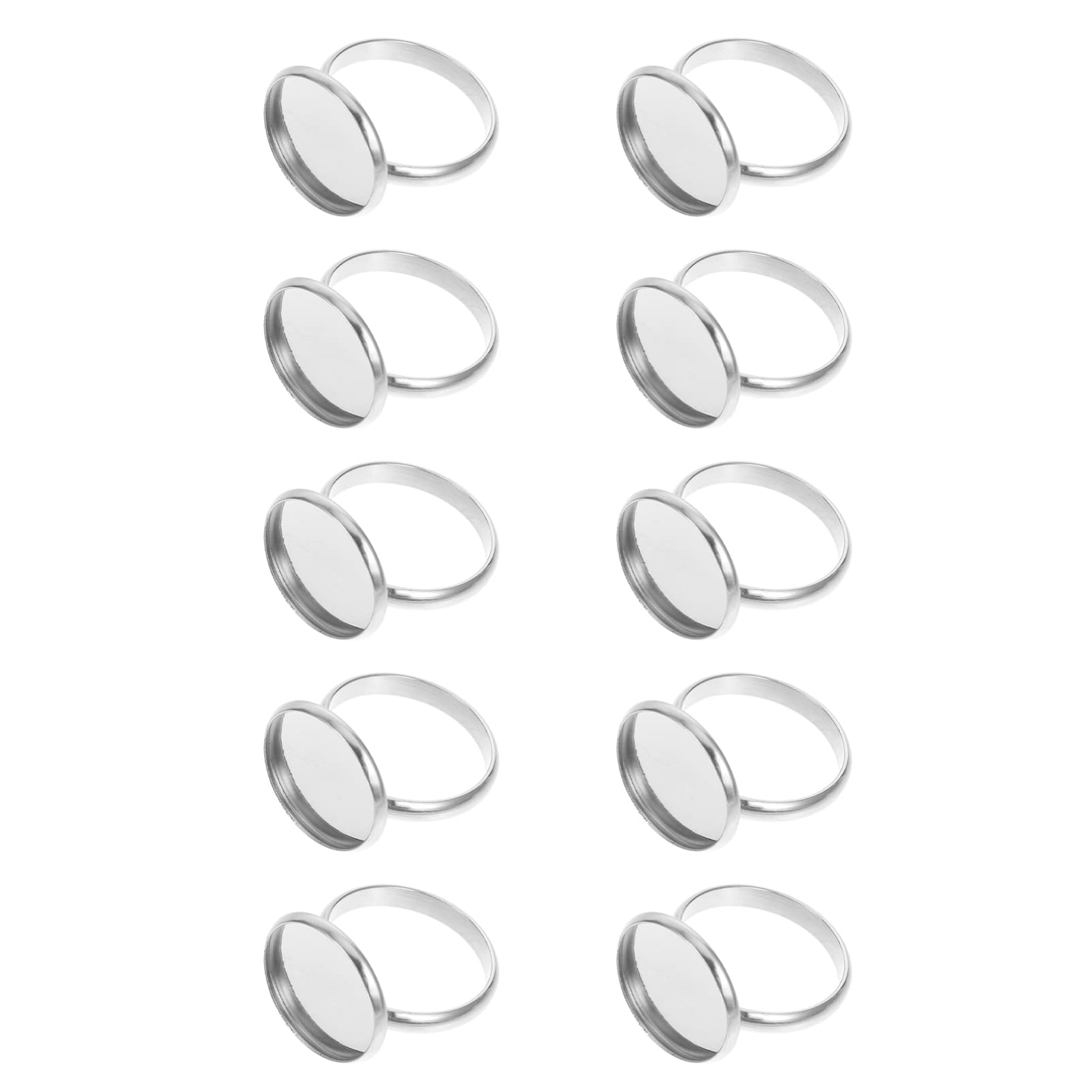 FOMIYES 10pcs Adjustable Ring Holder Tray - Jewelry Making DIY Accessories, Ring Blanks & Bezel Base for Crafting Rings - Perfect for Jewelry Designers, DIY Enthusiasts & Small Business Owners (Great for Wedding, Gift & Handmade Jewelry Projects)