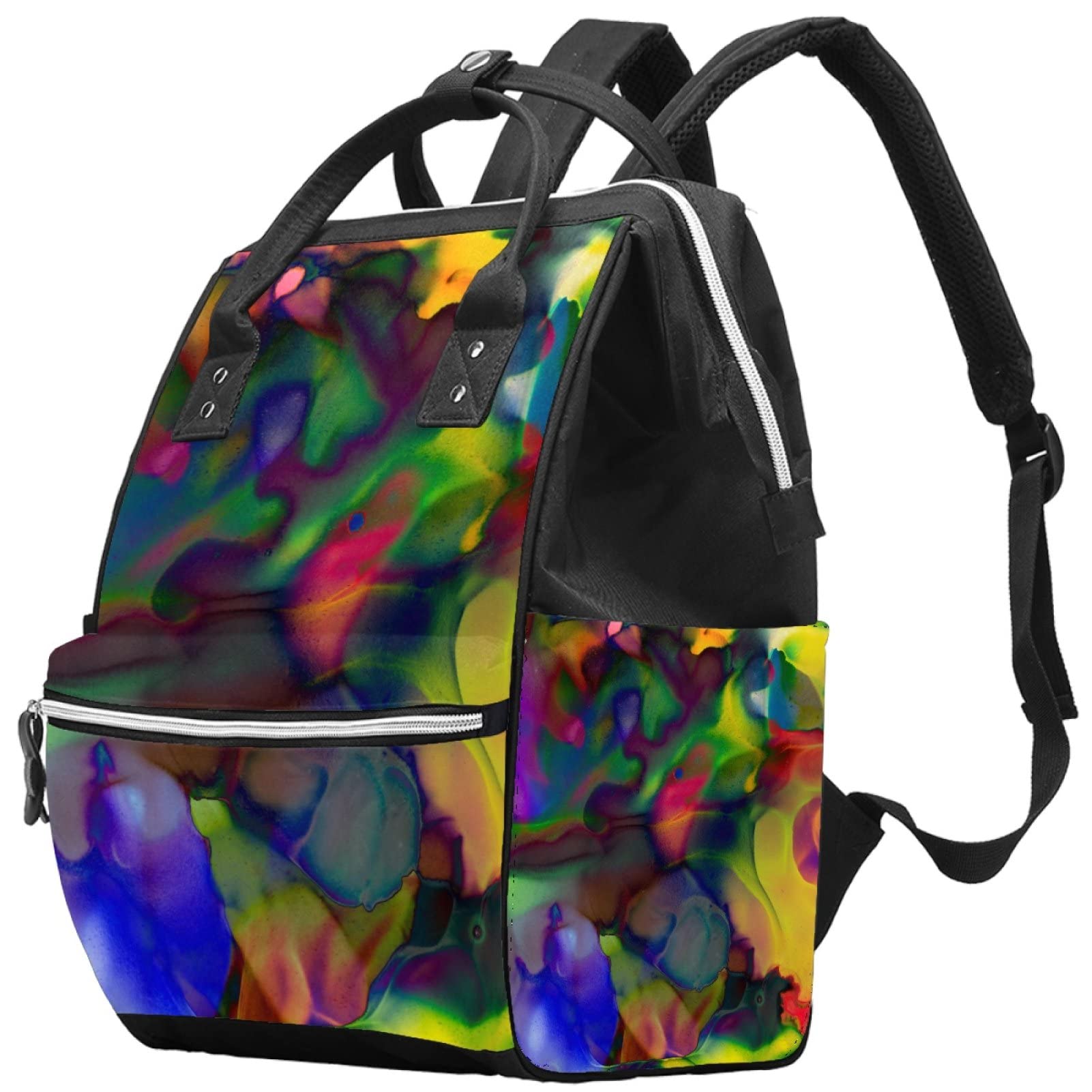Colorful Waterproof Diaper Backpack for Moms & Dads - Large Capacity Baby Travel Backpack for Girls & Boys - Perfect for Daycare, Travel, and Family Outings