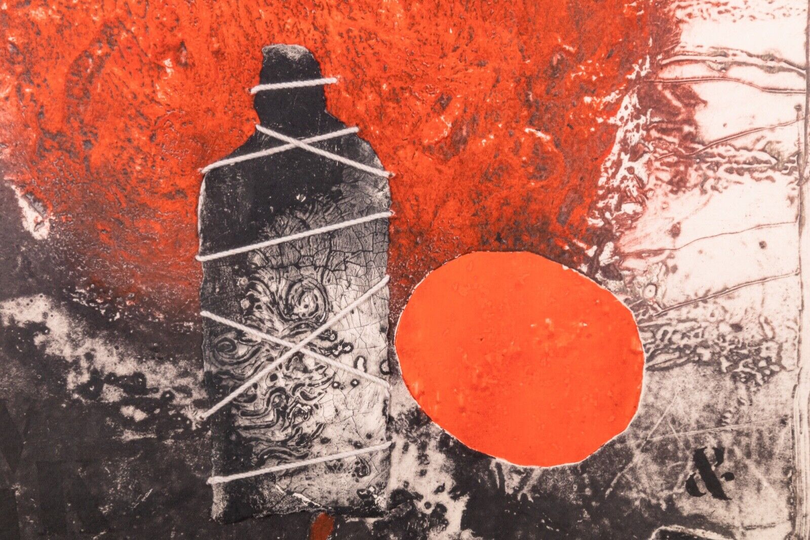 James Coignard Signed Carborundum Etching on Paper - Otage et Rouge Series - Limited Edition Artwork for Home Decor & Office Wall Art