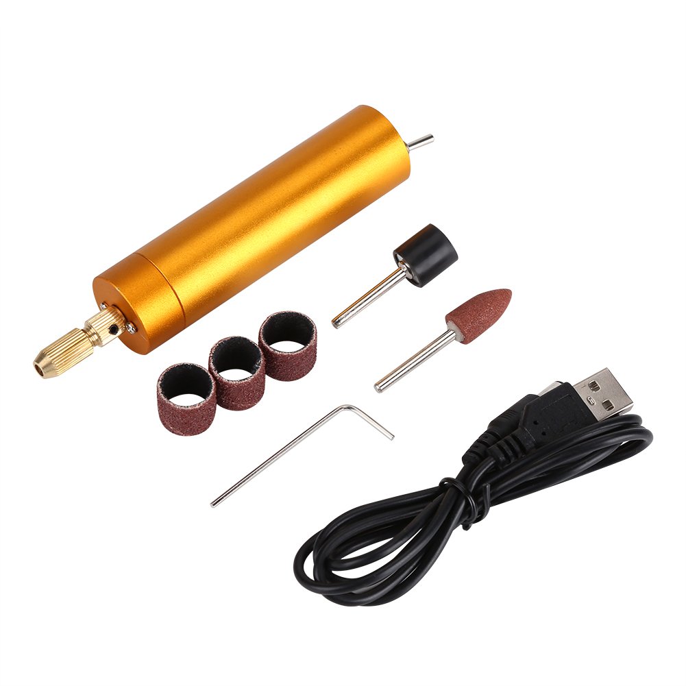 Zetiling DIY Electric Drill Kit - USB Rechargeable Mini Drill for Grinding, Polishing & Engraving | Perfect for Jewelry Making, Woodworking & Craft Projects (#1)
