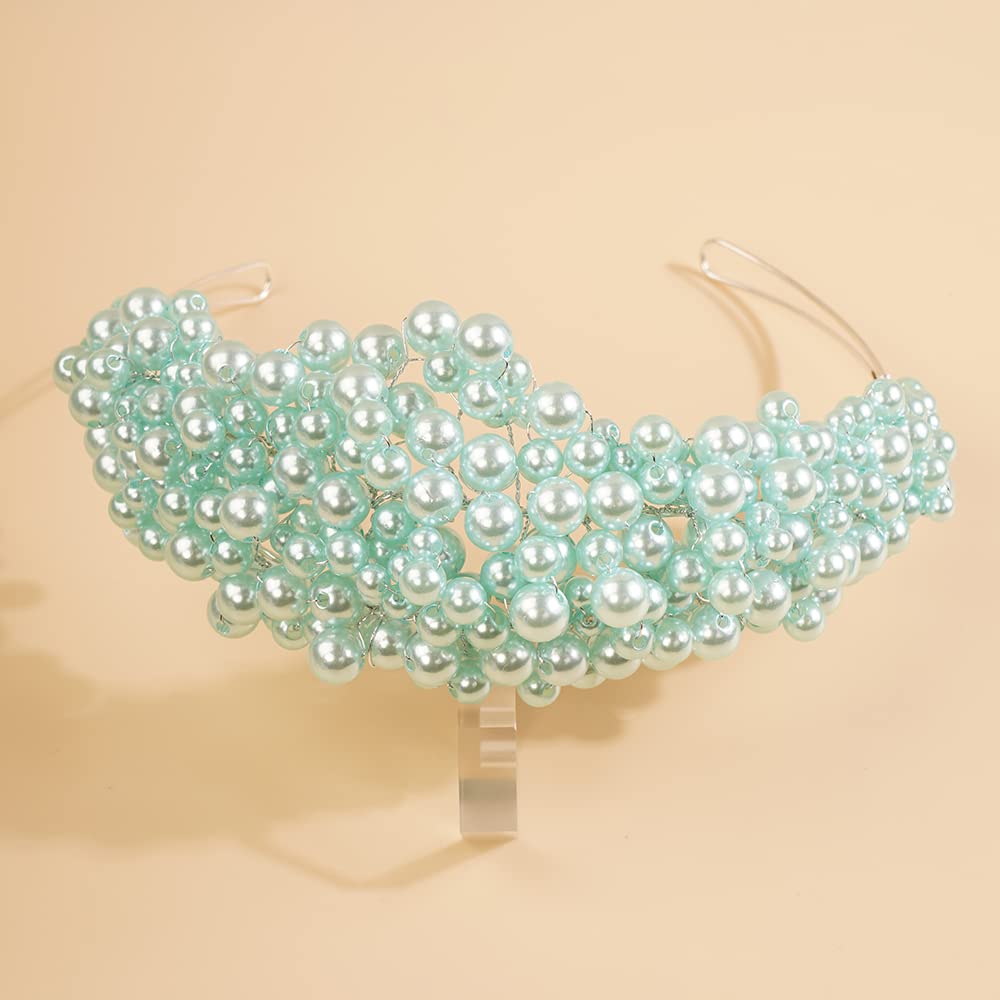 JWICOS Bridal Pearl Headbands & Tiaras for Women – Elegant Wedding Hair Accessories for Brides, Bridesmaids, Prom, Pageant, and Ball Events – Perfect for Princess-Style Weddings & Special Occasions
