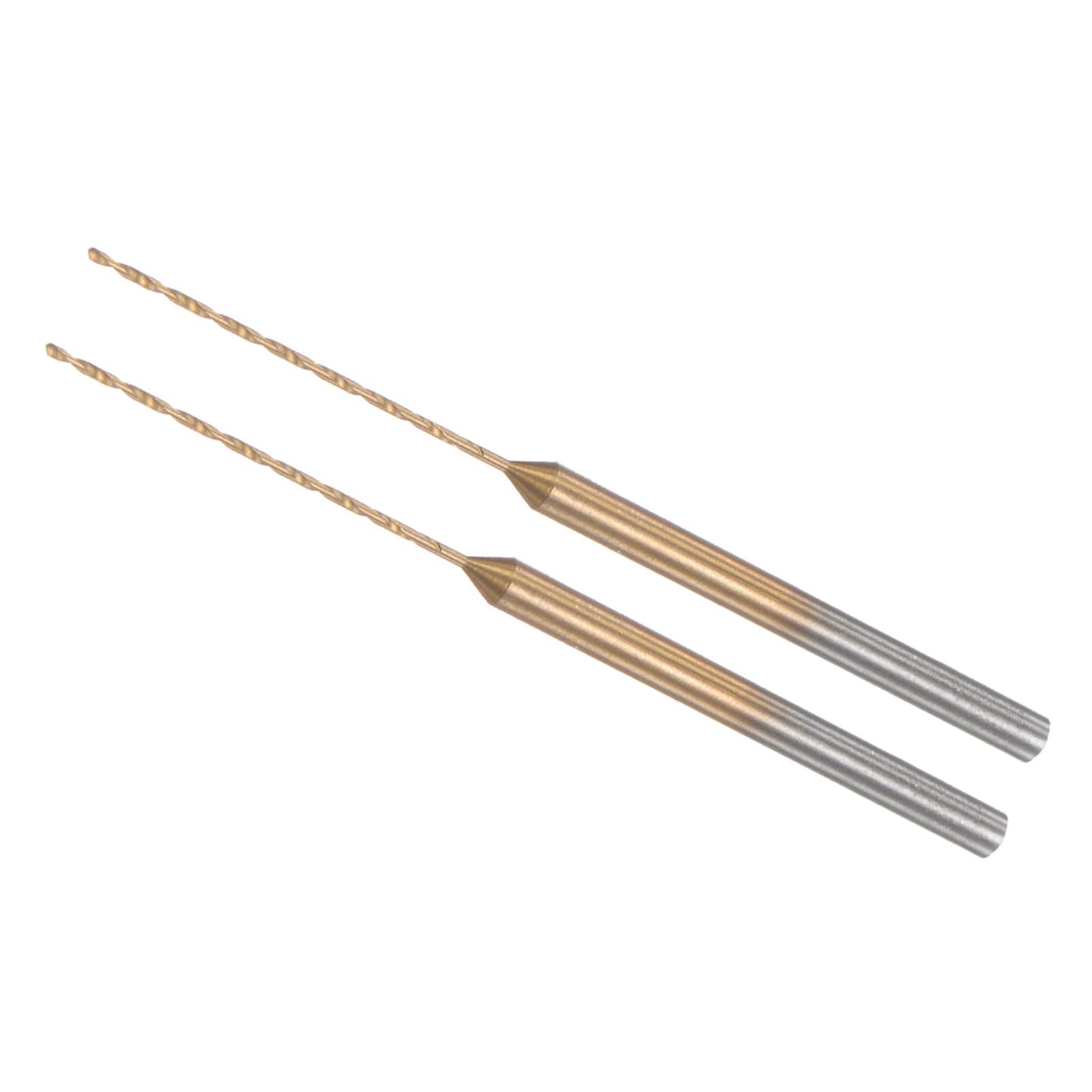 Titanium Coated Mini Drill Bit Set - 0.6mm Drill Diameter & 2.35mm Shank Diameter for Precision Engraving - Perfect for Plastic, Woodworking, Jewelry Making and DIY Crafts (2-Piece)