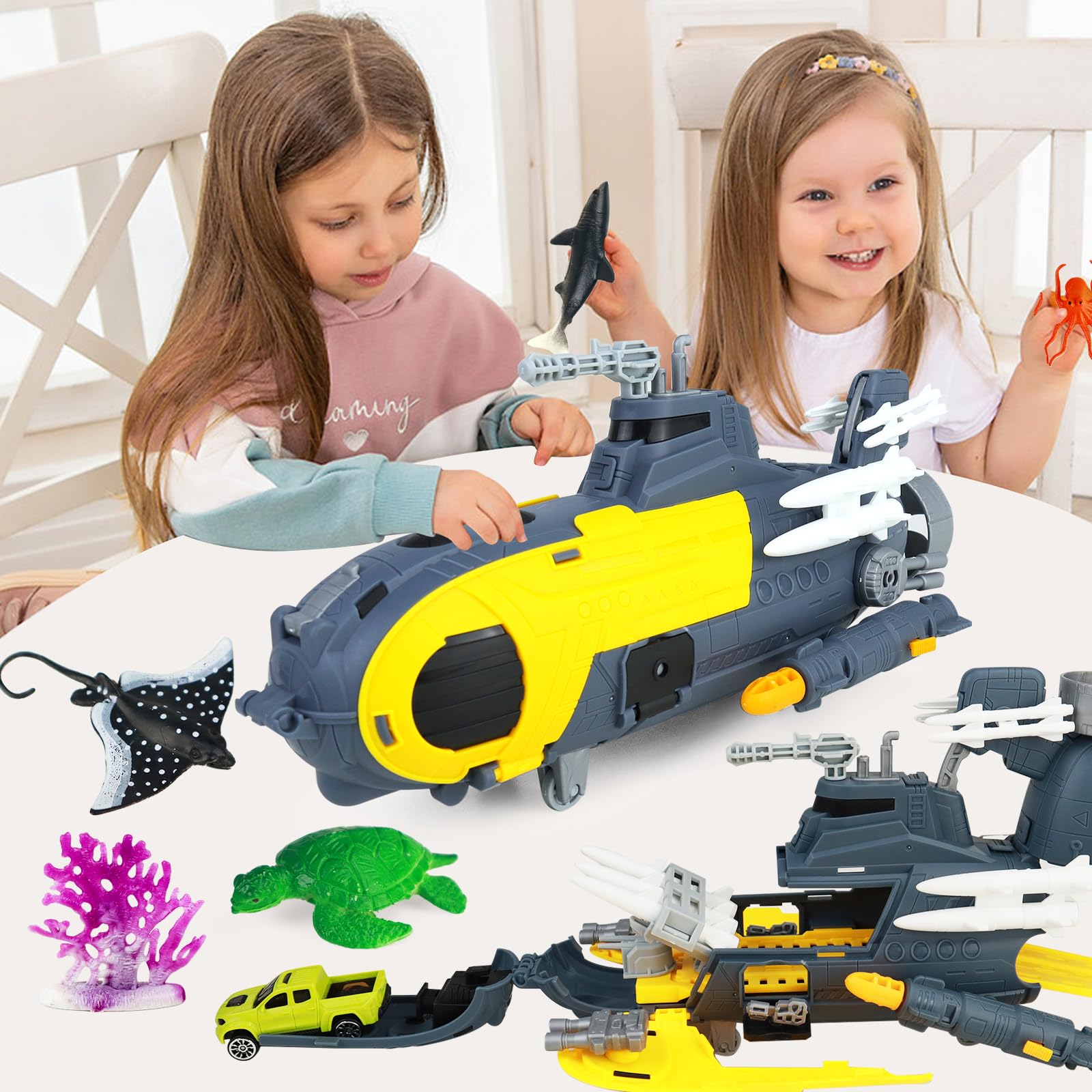 **CORPER TOYS Ocean Submarine Playset for Kids - Underwater Adventure with Sea Animals & Vehicles - Perfect Gift for Birthday, Christmas & Role-Playing Fun**