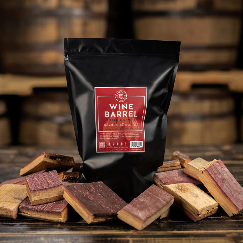 Premium Red Wine Barrel BBQ Smoking Wood Chunks - Oak Wood Chips for Smoker Grilling, Adds Rich Wine Flavor to Meats - Perfect for Backyard BBQ, Camping & Outdoor Cooking