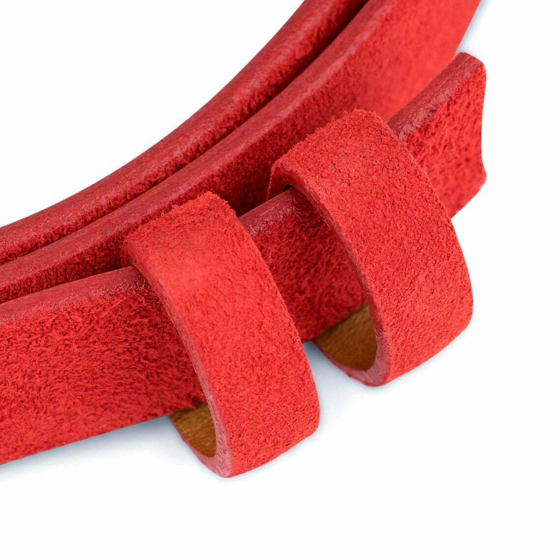 Genuine Red Suede Leather Belt Strap 1 Inch (25mm) for Cartier Buckles - Women's Fashion Accessory for Casual & Dressy Outfits