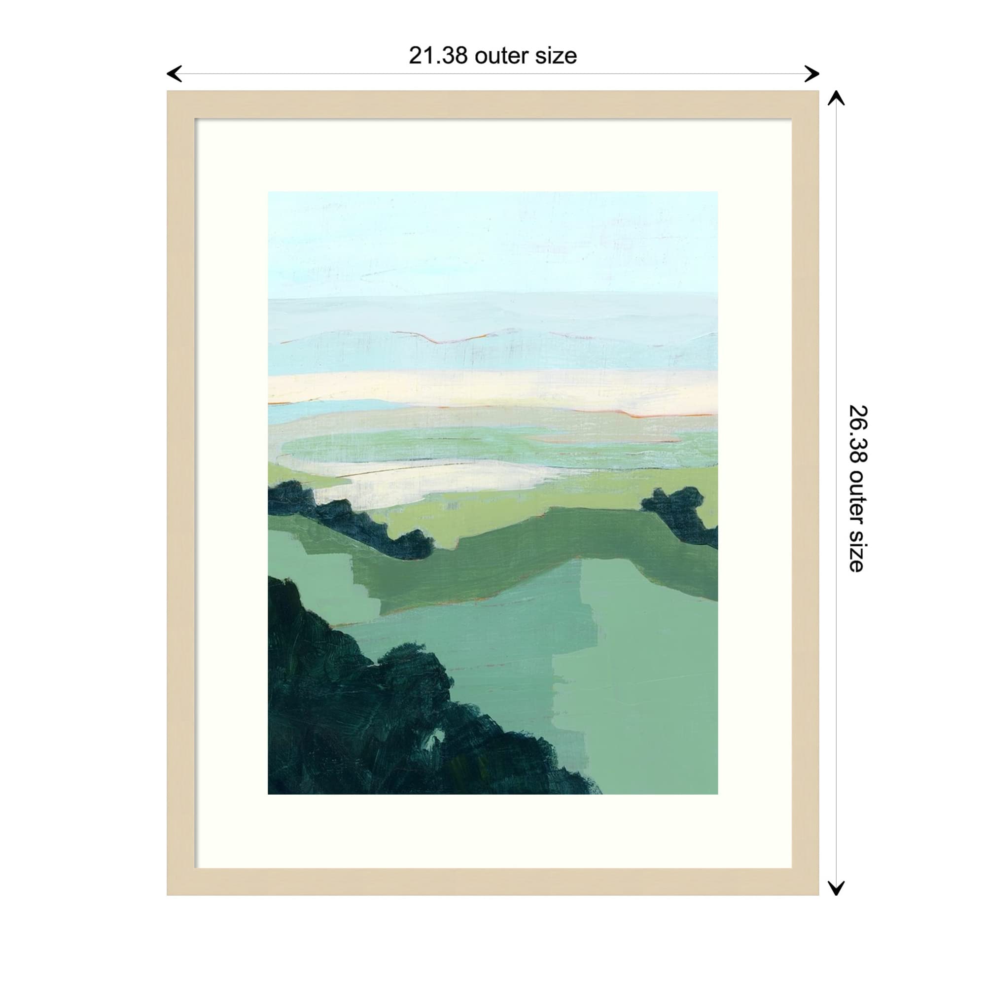 Amanti Art Framed Abstract Wall Art Print - 26x21 Halcyon Overlook I by Grace Popp, Modern Home Decor Poster Painting for Living Room, Bedroom, Office | Perfect for Contemporary Spaces & Gift Giving