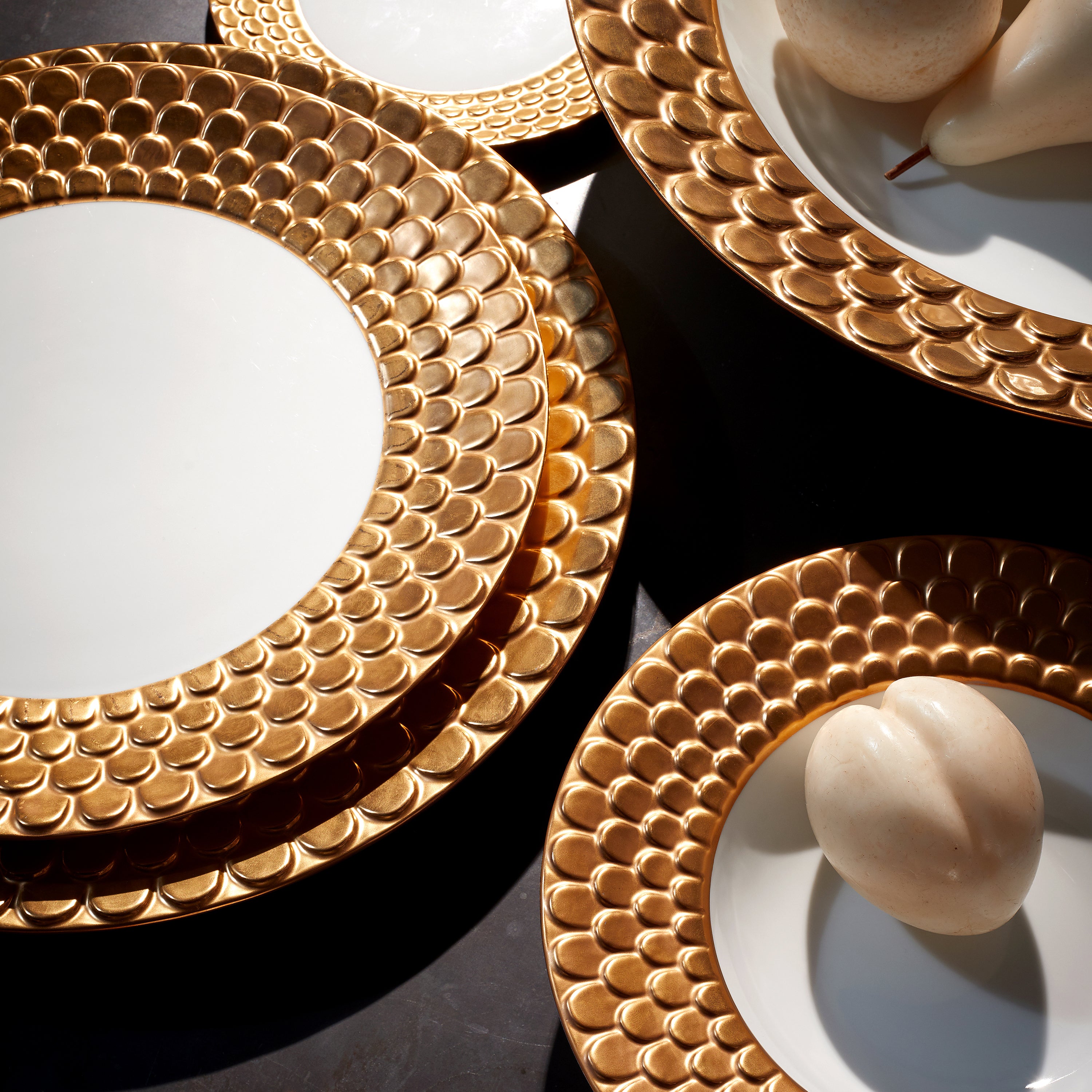Aegean Gold Dinnerware Set - 16-Piece Elegant Tableware for Fine Dining, Parties & Special Occasions