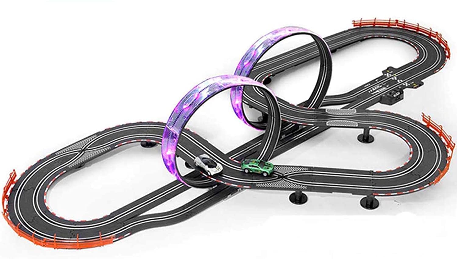 Xue Mei Zi Electric Slot Car Racing Set for Kids - 3-6 Years Old Boys with Track & Runway - Perfect Christmas/Birthday Gift (Electric Mode) - Fun Indoor Racing Toy for Playrooms & Family Game Nights