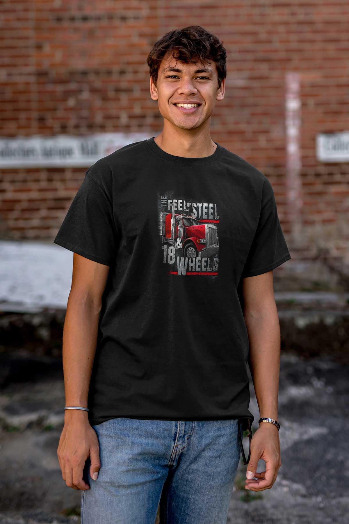 Steel 18 Wheels Truck Driver Graphic T-Shirt for Men - Cool Vintage Trucker Tee - Perfect for Truck Enthusiasts, Road Trips & Casual Wear