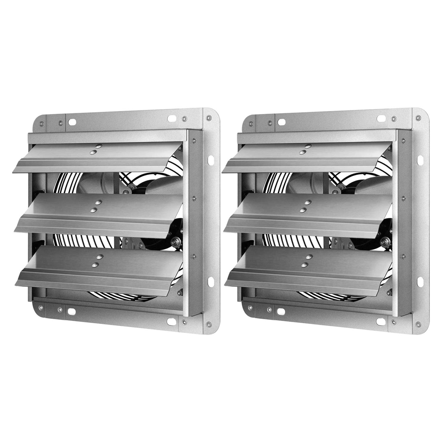 iPower 7 Inch Shutter Exhaust Fan - Silver - High CFM Ventilation Fan for Greenhouse, Grow Tent, Attic & Home Cooling