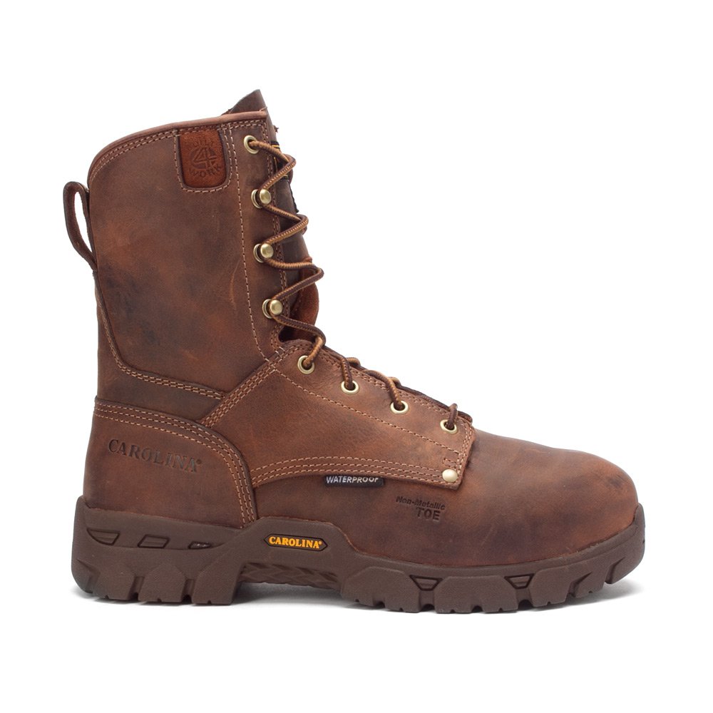 Carolina Buster Composite Toe Waterproof Work Boots for Men - Memory Foam Footbed, PU Midsole, Oil & Slip-Resistant Outsole, EH-Rated Safety Shoes - Ideal for Construction, Warehouse & Outdoor Work