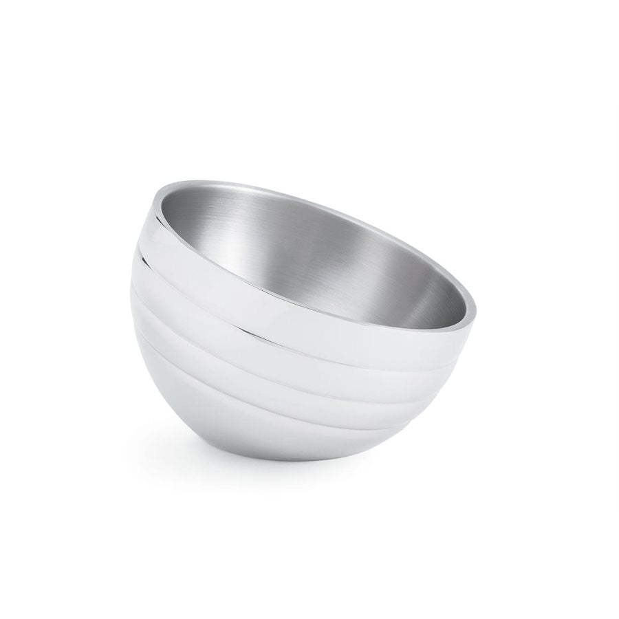 Vollrath 1.9 Qt Double Wall Insulated Stainless Steel Beehive Serving Bowl - Perfect for Salads, Ice Cream & Party Food Display
