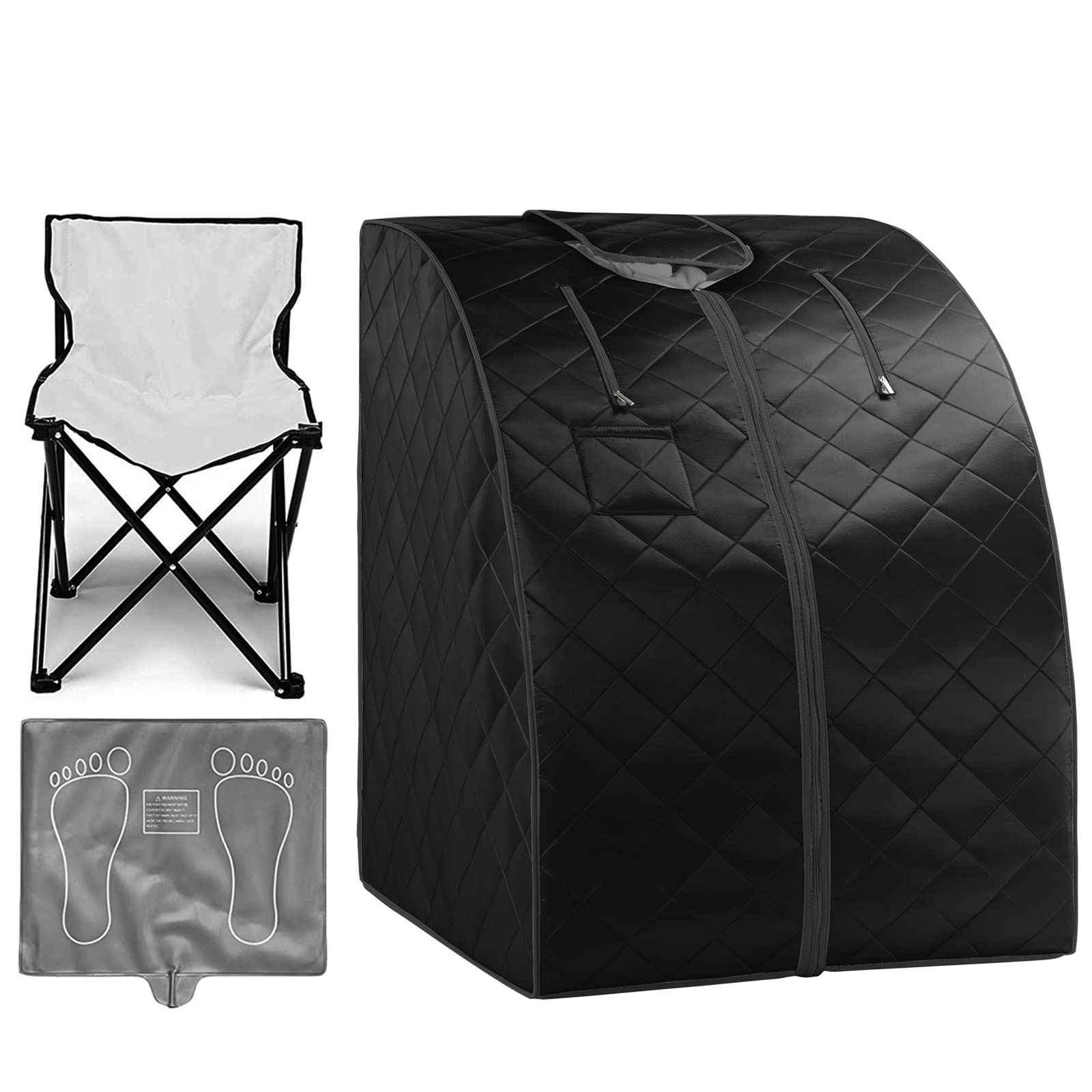 ZONEMEL Portable Far Infrared Sauna for Home Use - XL Personal Sauna Tent with Heating Foot Pad & Chair - Detox, Relaxation, Better Sleep - 33