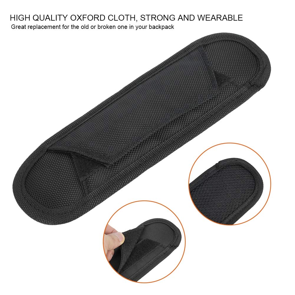 Durable Black Backpack Strap Pad - Comfortable Shoulder Support for Camera Bags, Guitar Cases & Travel Backpacks - Ergonomic Design for Long Wear & Heavy Loads - Perfect for Hiking, Commuting & Outdoor Adventures