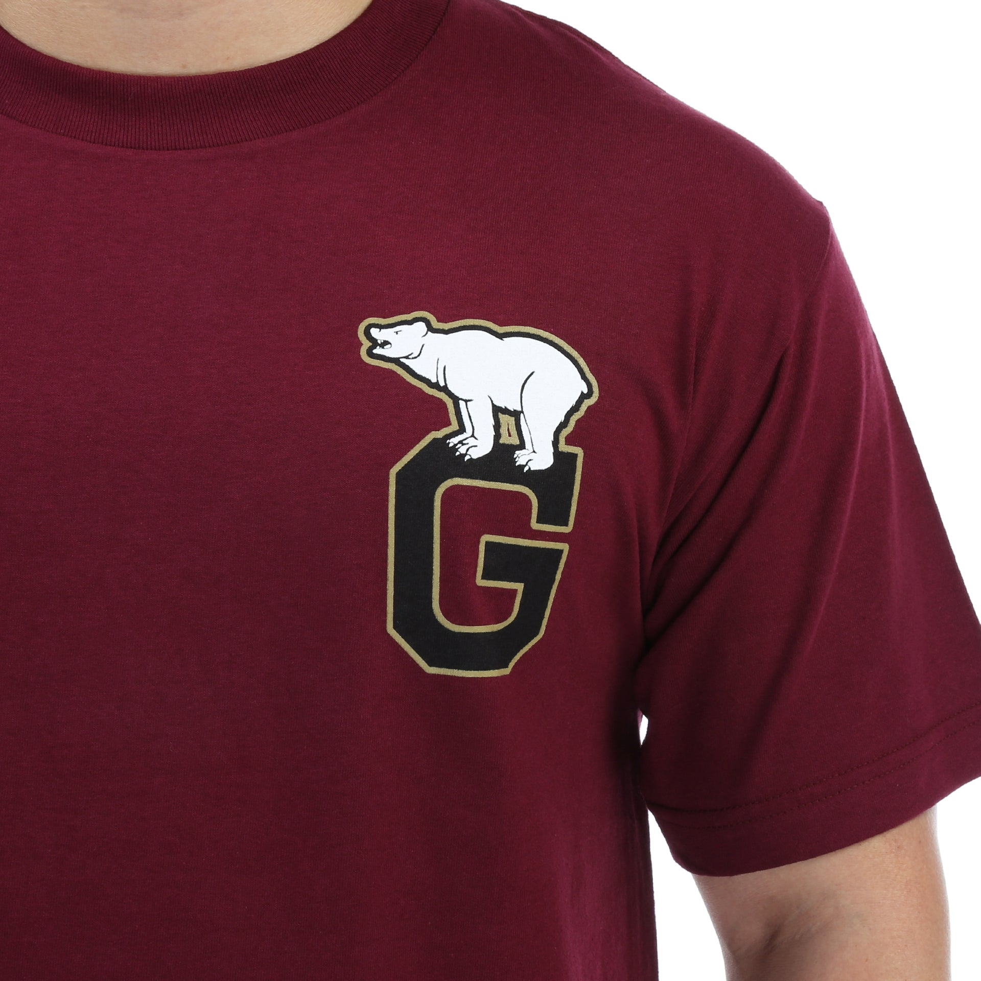 Grizzly Topsider Tee - Premium Cotton Men's T-Shirt in Burgundy Red - Casual Wear for Outdoor Adventures & Everyday Comfort