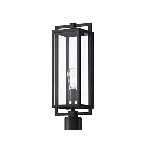 Kichler Goson 20 Inch Black Outdoor Post Light with Clear Glass - Perfect for Porch, Garden, and Pathway Lighting