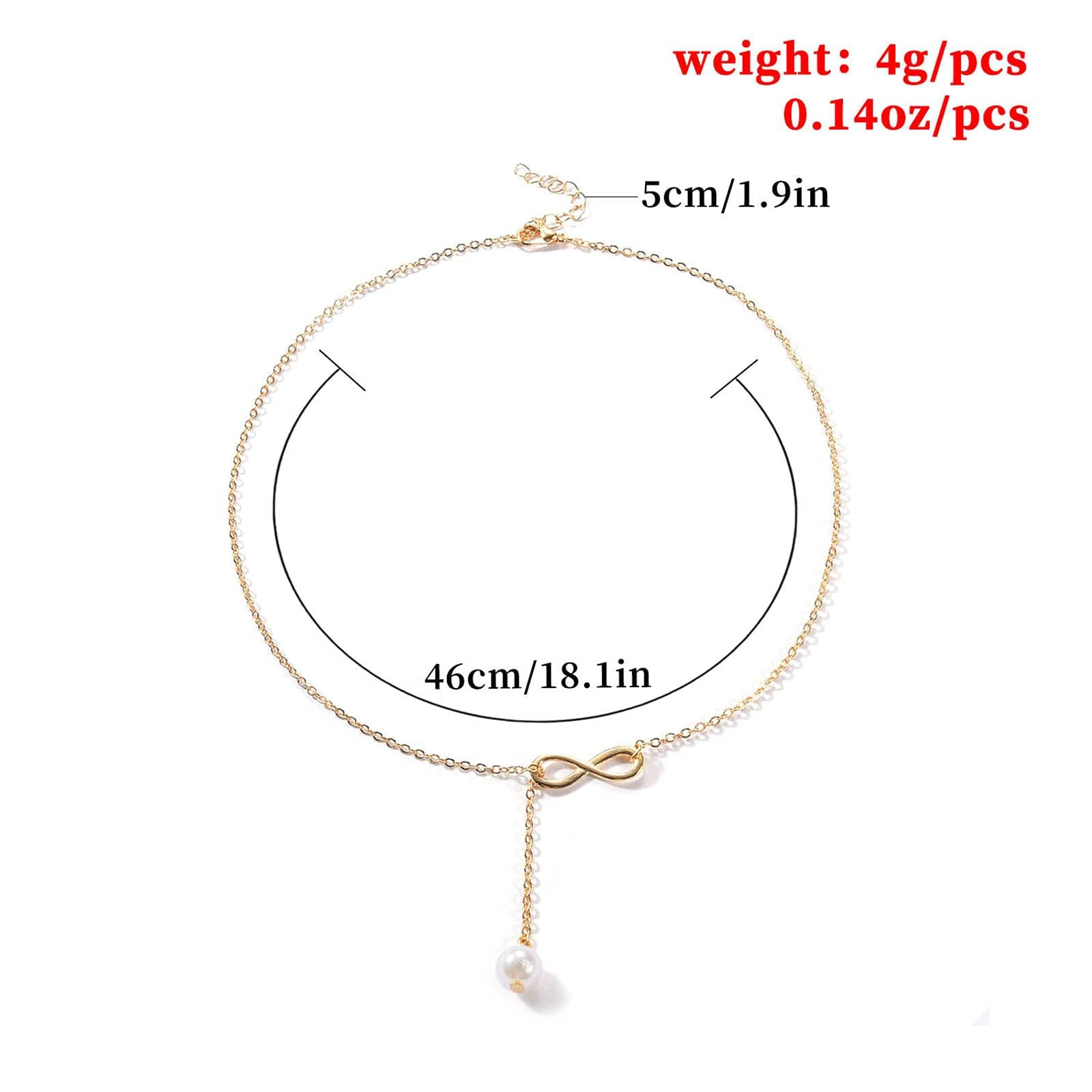 Boho Pearl Infinity Necklace - 14K Gold Plated Y Lariat Chain Necklace for Women | Minimalist Dainty Jewelry Gift for Her | Perfect for Weddings, Date Nights & Special Occasions