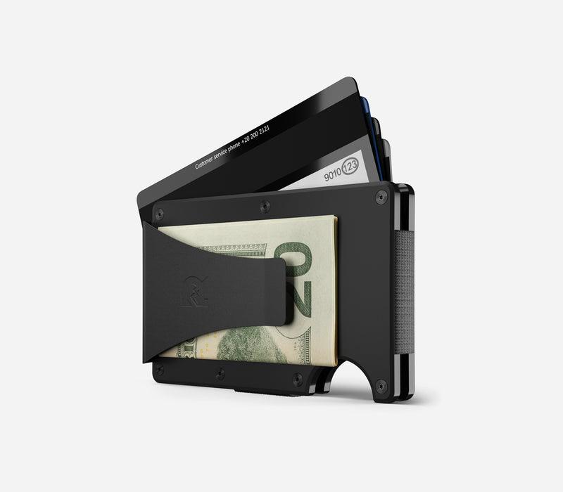Slim Matte Black Titanium Minimalist Wallet with Money Clip - RFID Blocking, Ultra Thin & Lightweight for Men - Perfect for Travel, Business & Everyday Carry