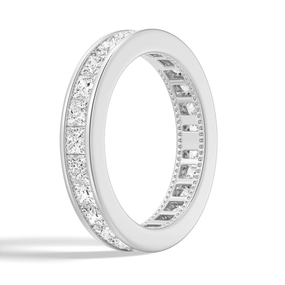 2.48 CT Channel Set Princess Cut Moissanite Eternity Wedding Band Ring for Women - Perfect for Engagement, Anniversary & Bridal Jewelry Gifts