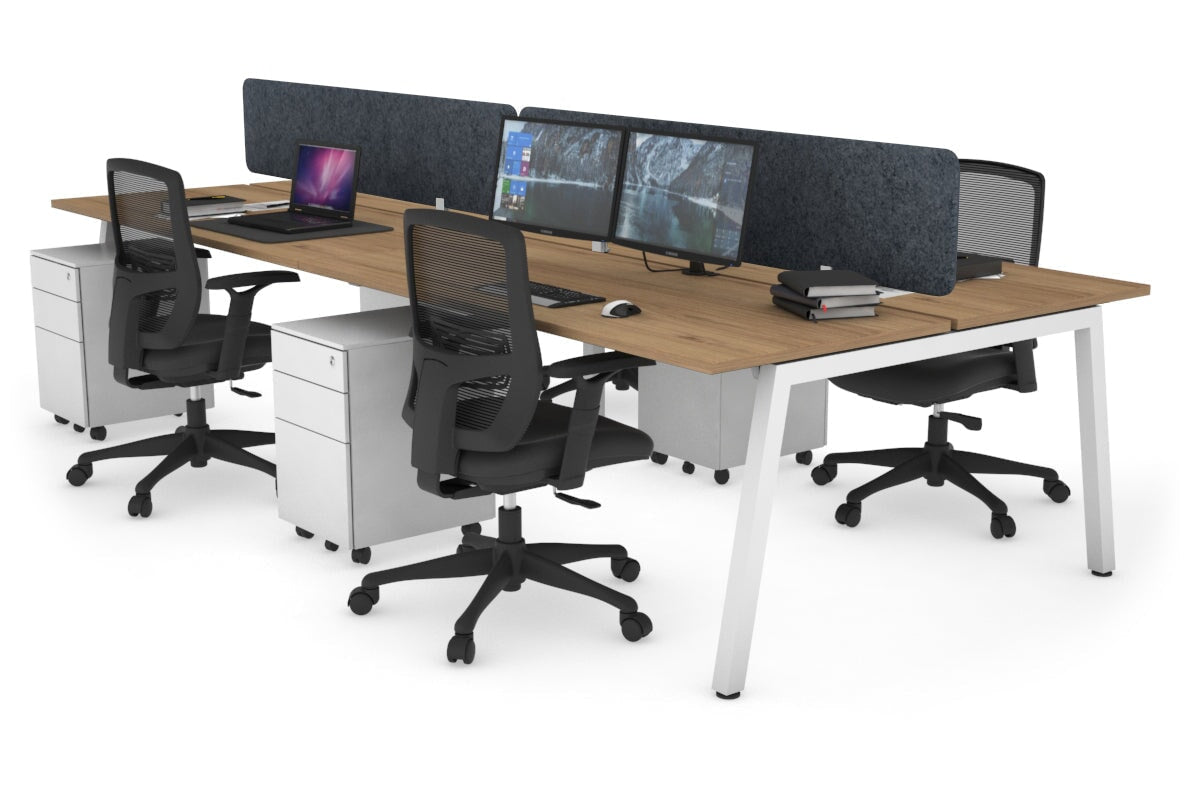 Quadro 4-Person Office Workstation Desk - 1200L x 700W Dimensions - Perfect for Team Collaboration, Open Office Spaces & Coworking Environments