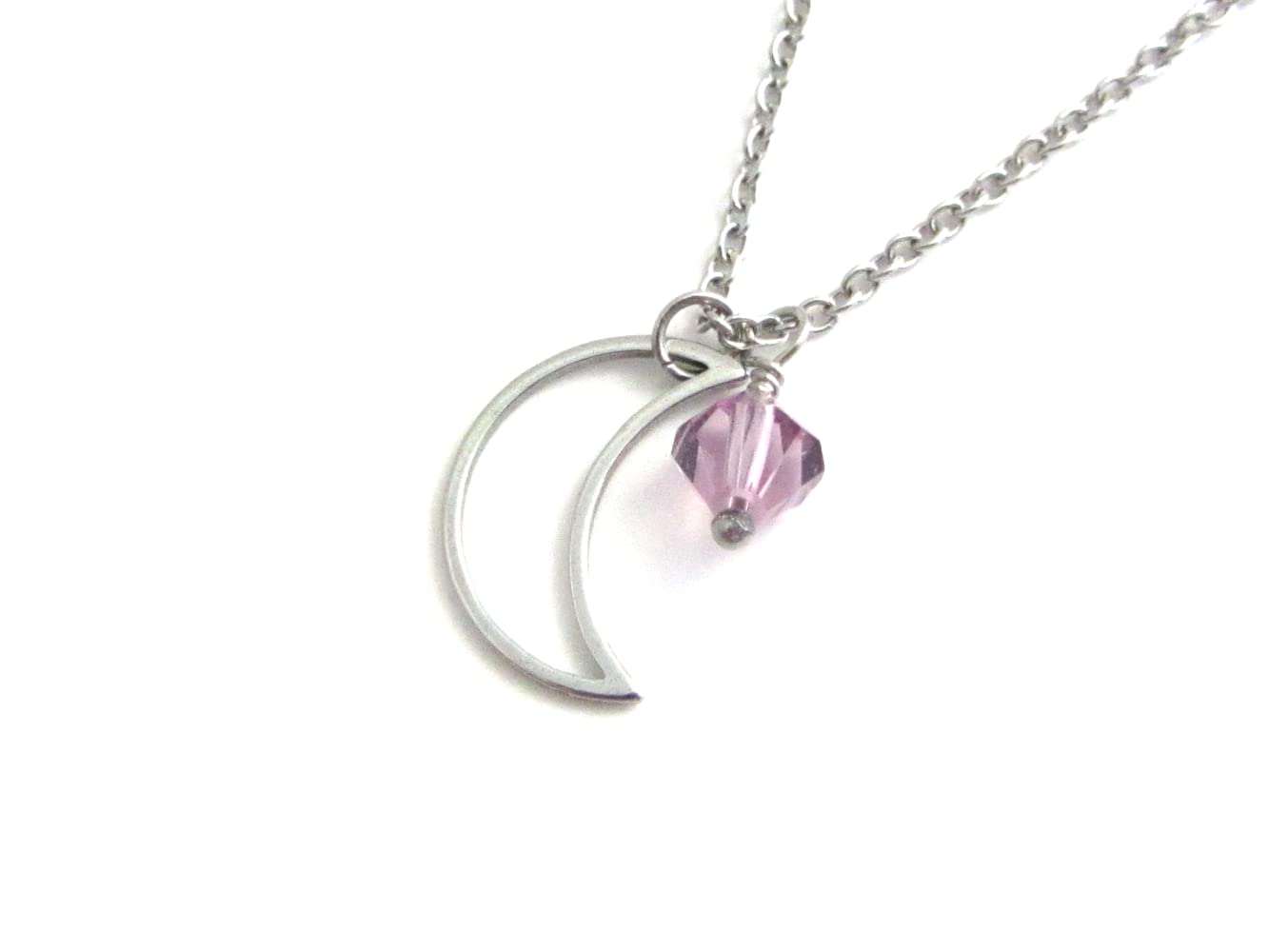 Personalized Moon Birthstone Necklace - Elegant Gift for Her