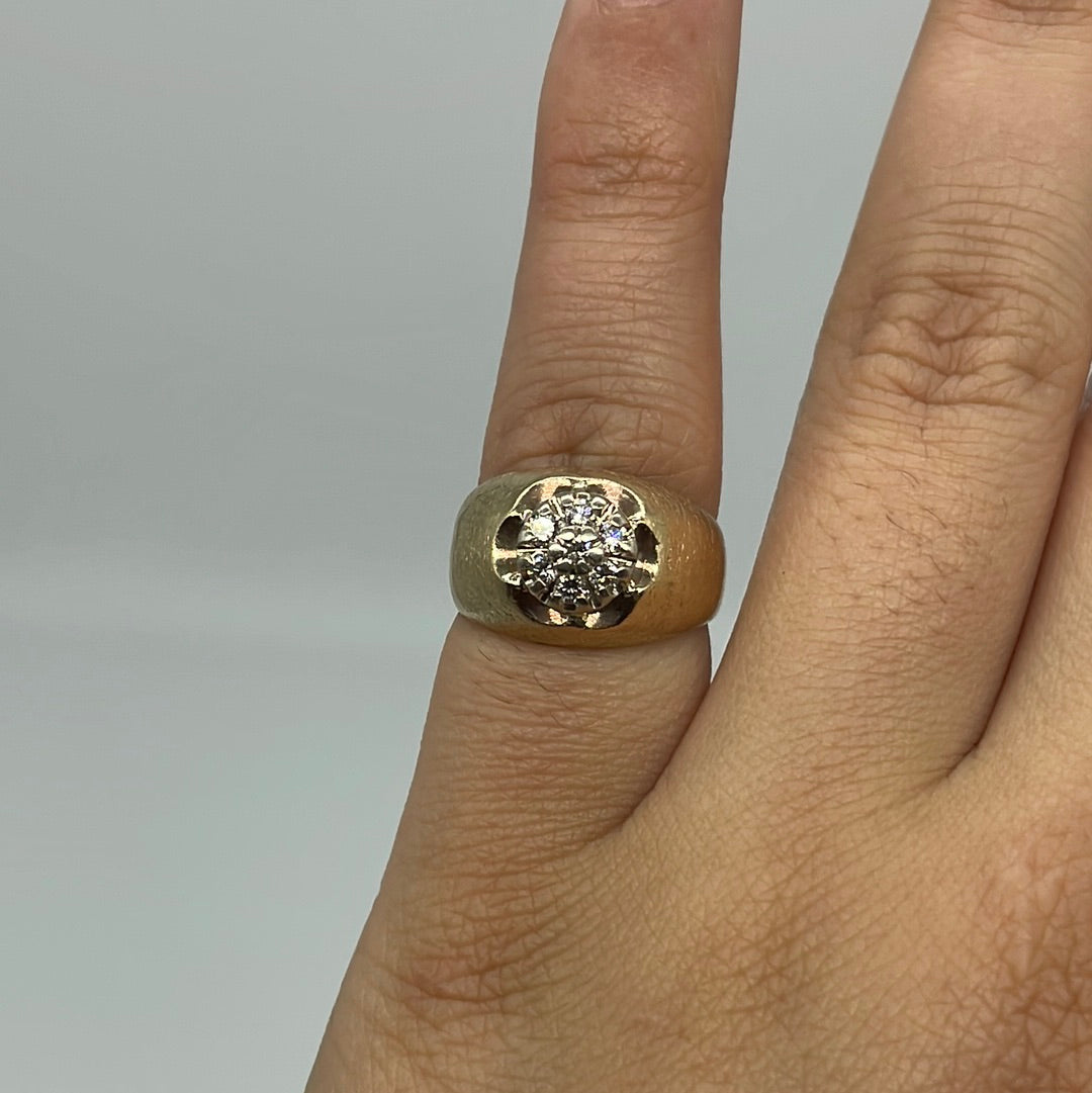 Diamond Cluster Dome Ring - 0.21 Carat Total Weight (ctw) | Size 5.25 | Elegant Wedding, Engagement & Anniversary Jewelry Gift for Women