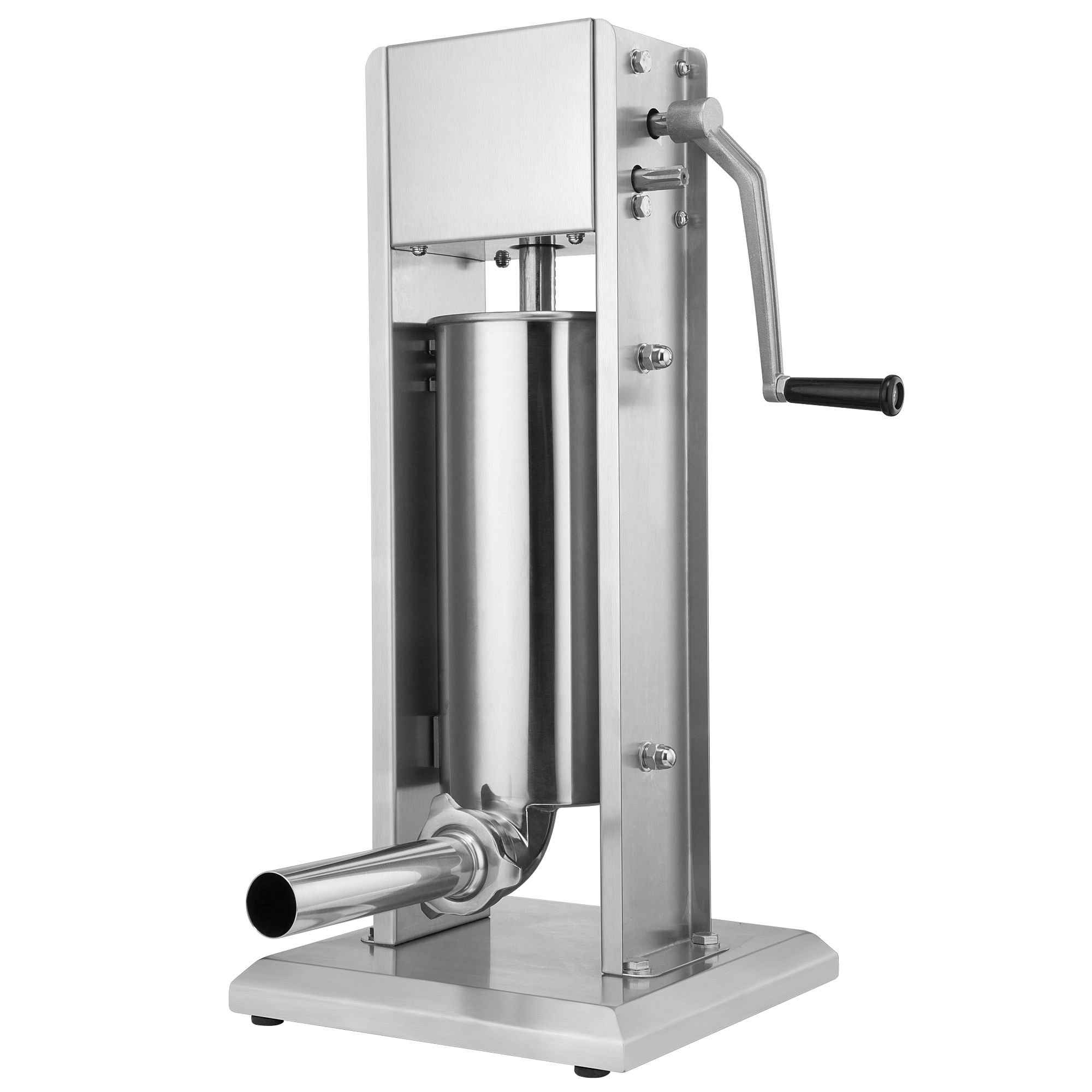 Zelsius Professional Stainless Steel Sausage Stuffer with 4 Filling Tubes | 5L Sausage Maker with Gearbox (Silver) – Perfect for Home Butchering, Charcuterie & Sausage Making