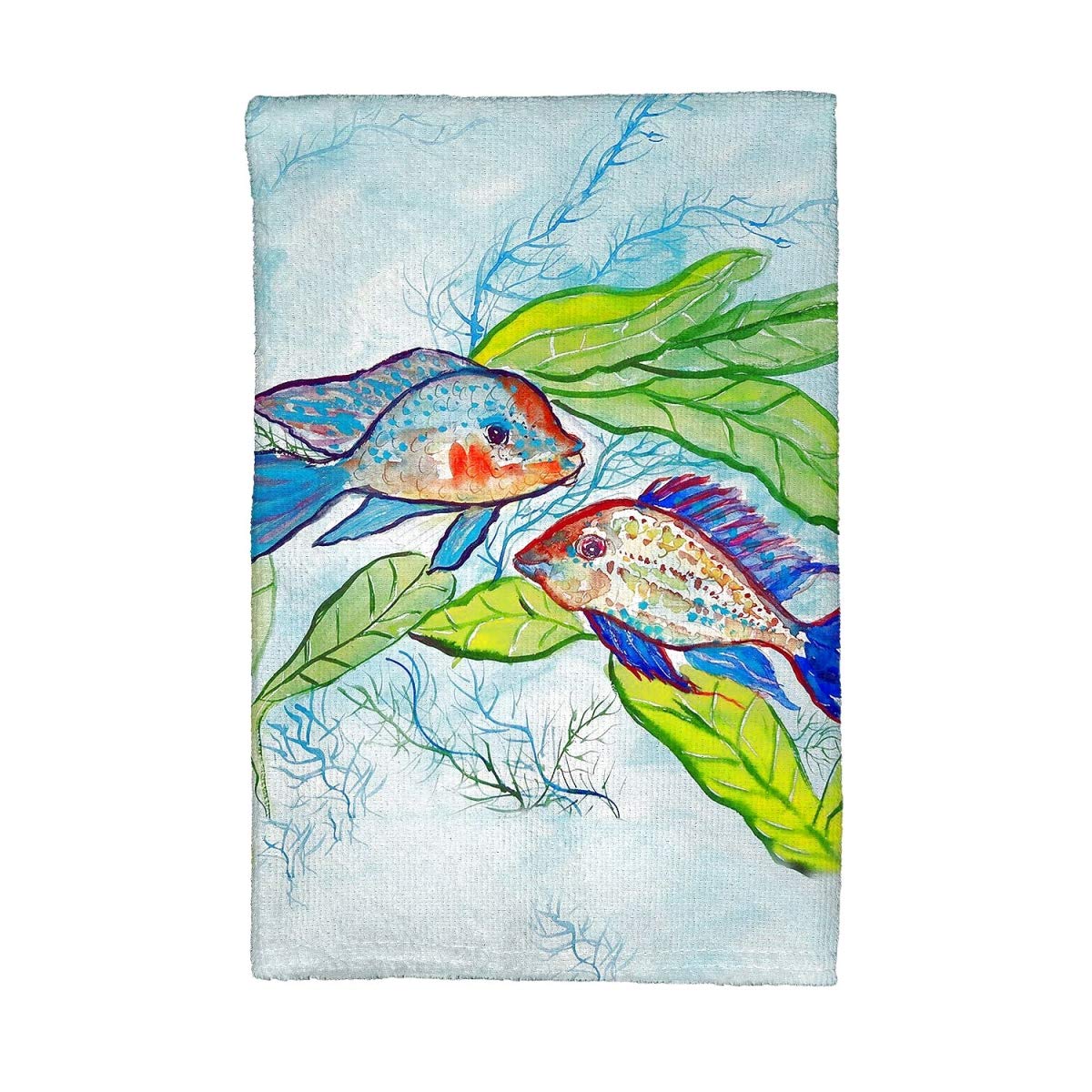 Betsy Drake KT642 Fish Print Kitchen Towels Set of 2 - Absorbent & Durable Dish Towels for Cooking, Cleaning, and Decorating Your Kitchen