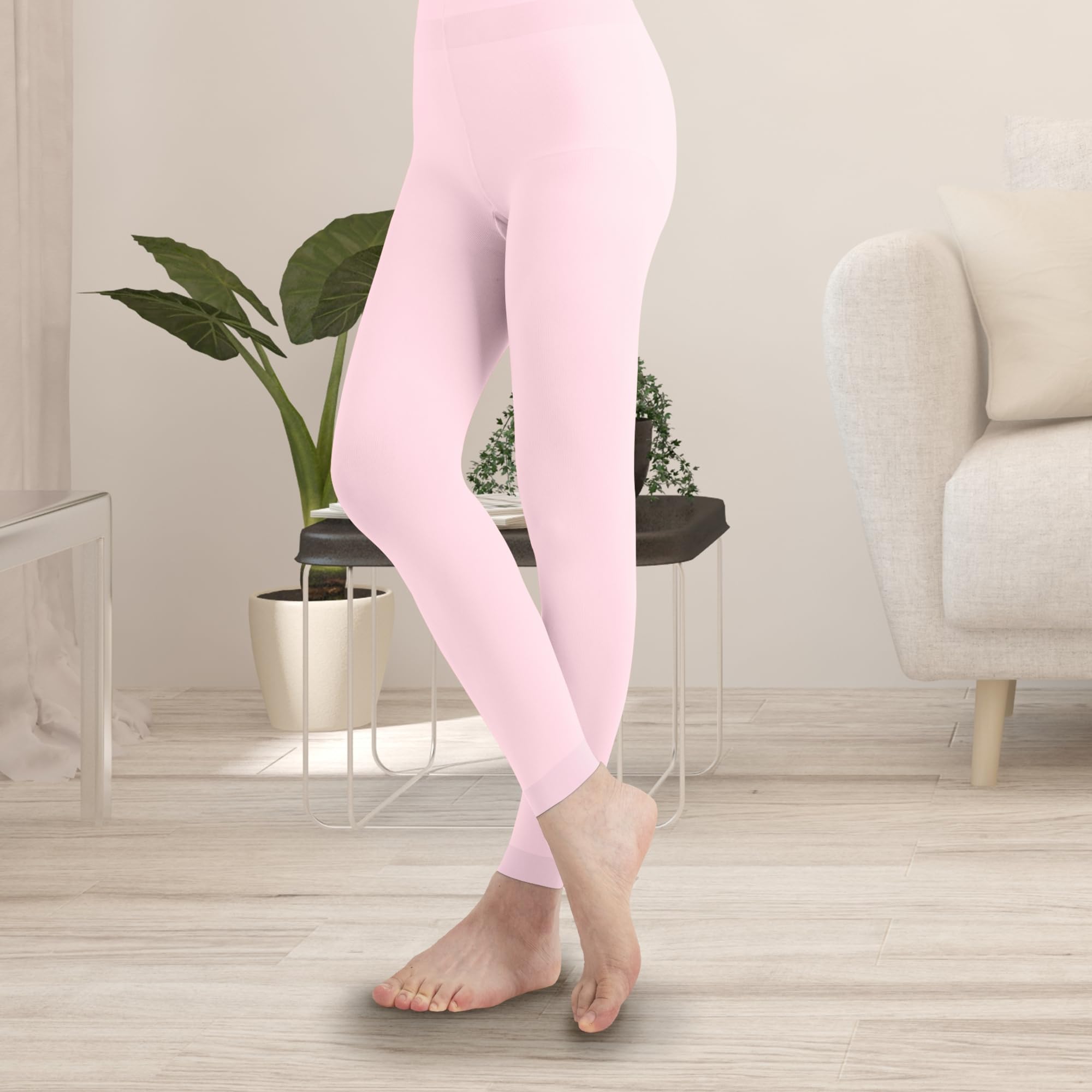 EMEM Apparel Women's Solid Color Opaque Microfiber Footless Tights - Perfect for Yoga, Workout & Everyday Wear