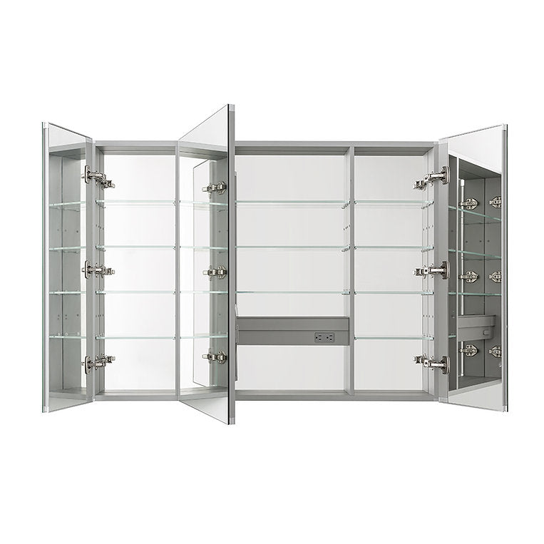 Aquadom Royale 40x30 Inch Triple Door Bathroom Medicine Cabinet with Mirror - Perfect for Bathroom Storage, Bedroom Organization & Home Decor