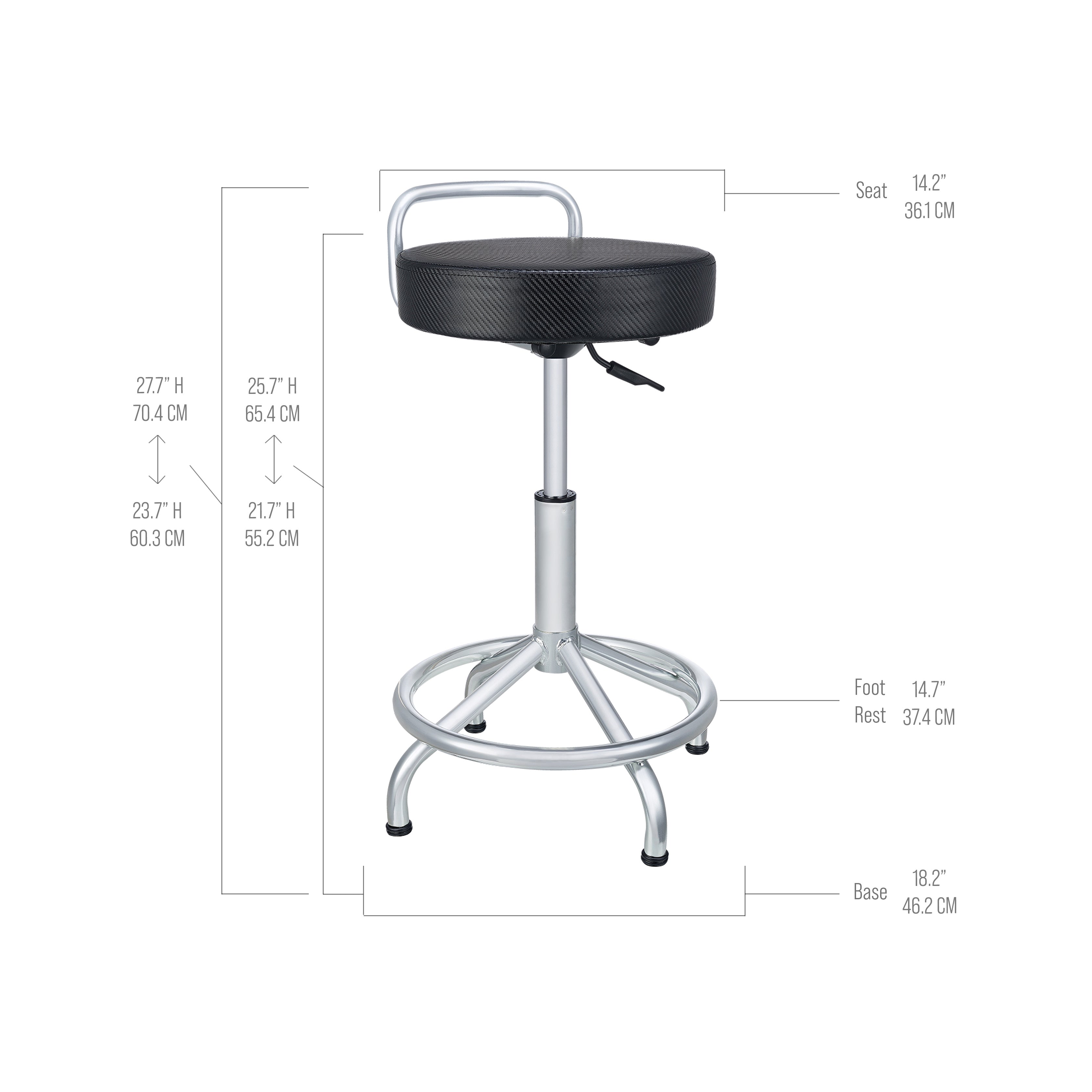 Ergonomic Adjustable Air Cushion Work Stool - Comfortable Office & Workshop Chair for Standing Desks, Garage, Factory & Salon Use