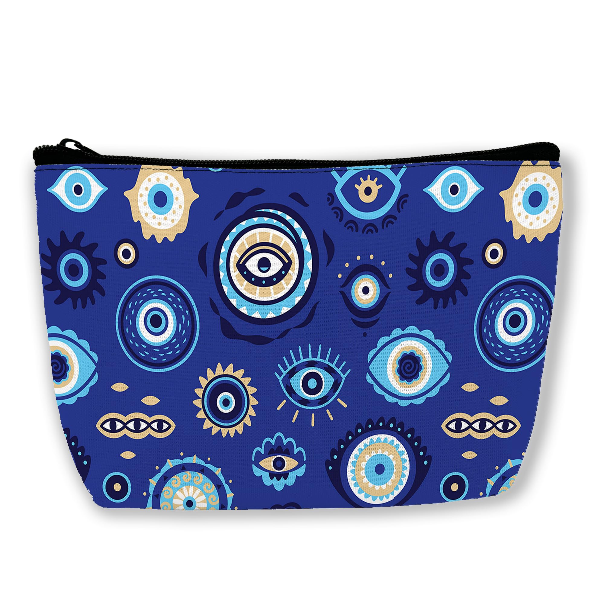 Stylish Evil Eye Makeup Bag for Women & Girls - Waterproof Travel Cosmetic Organizer with Zipper Pouch | Perfect for Gym, Vacation & Daily Use