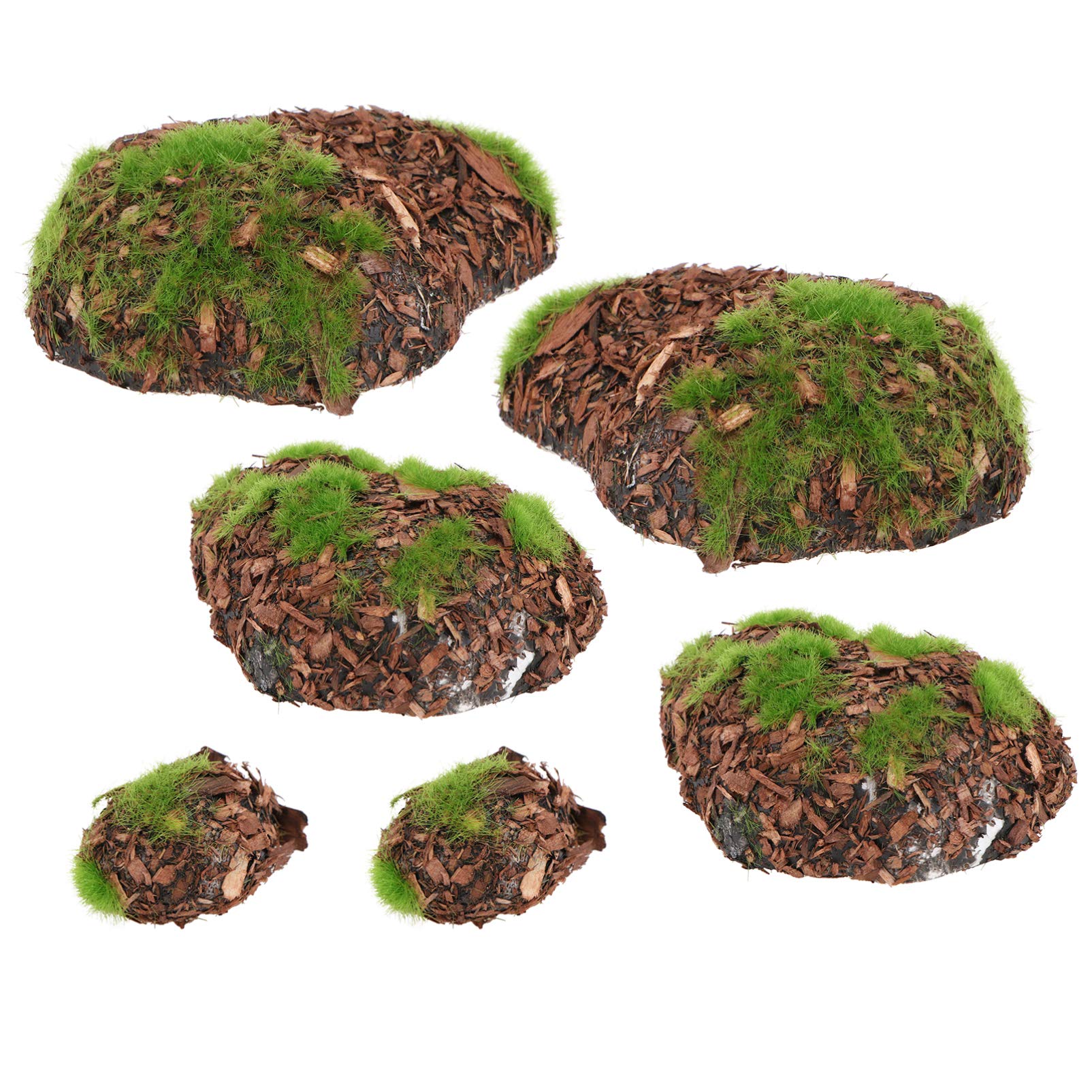YARNOW 6PCS Artificial Moss Rocks - DIY Floral Foam Balls for Fish Tank Decor, Fairy Garden Accessories, Decorative Stones for Wedding & Party Decoration | Perfect for Home Decor, Terrariums, Centerpieces & Craft Projects