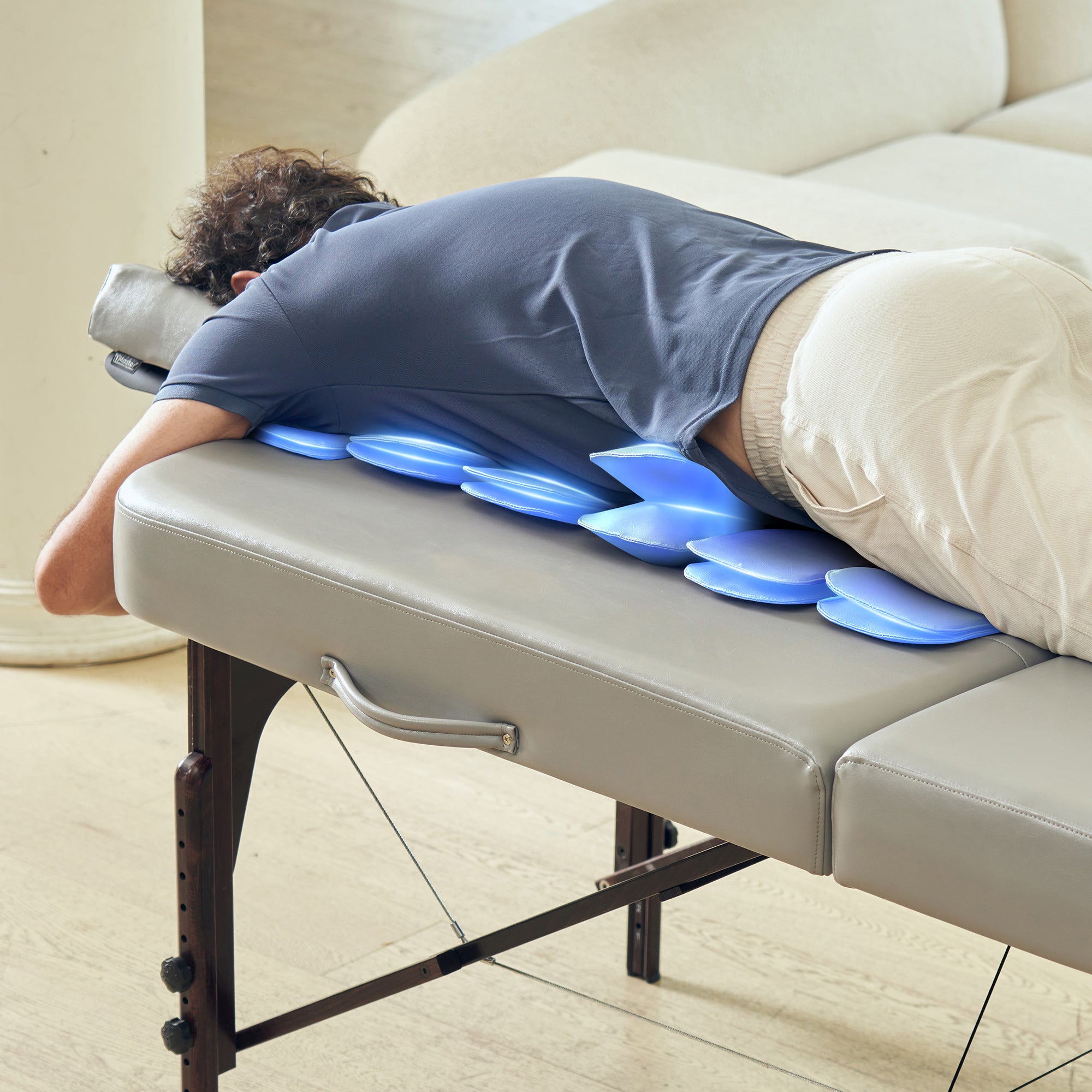 Portable Full Body Massage Table with Reiki Panel & Airbags - 3D Lumbar Traction for Neck, Back, Waist & Hip Pain Relief - Professional & Home Use Chiropractic Table (Dove Grey) - Perfect for Physical Therapy, Spa Treatments & Relaxation at Home
