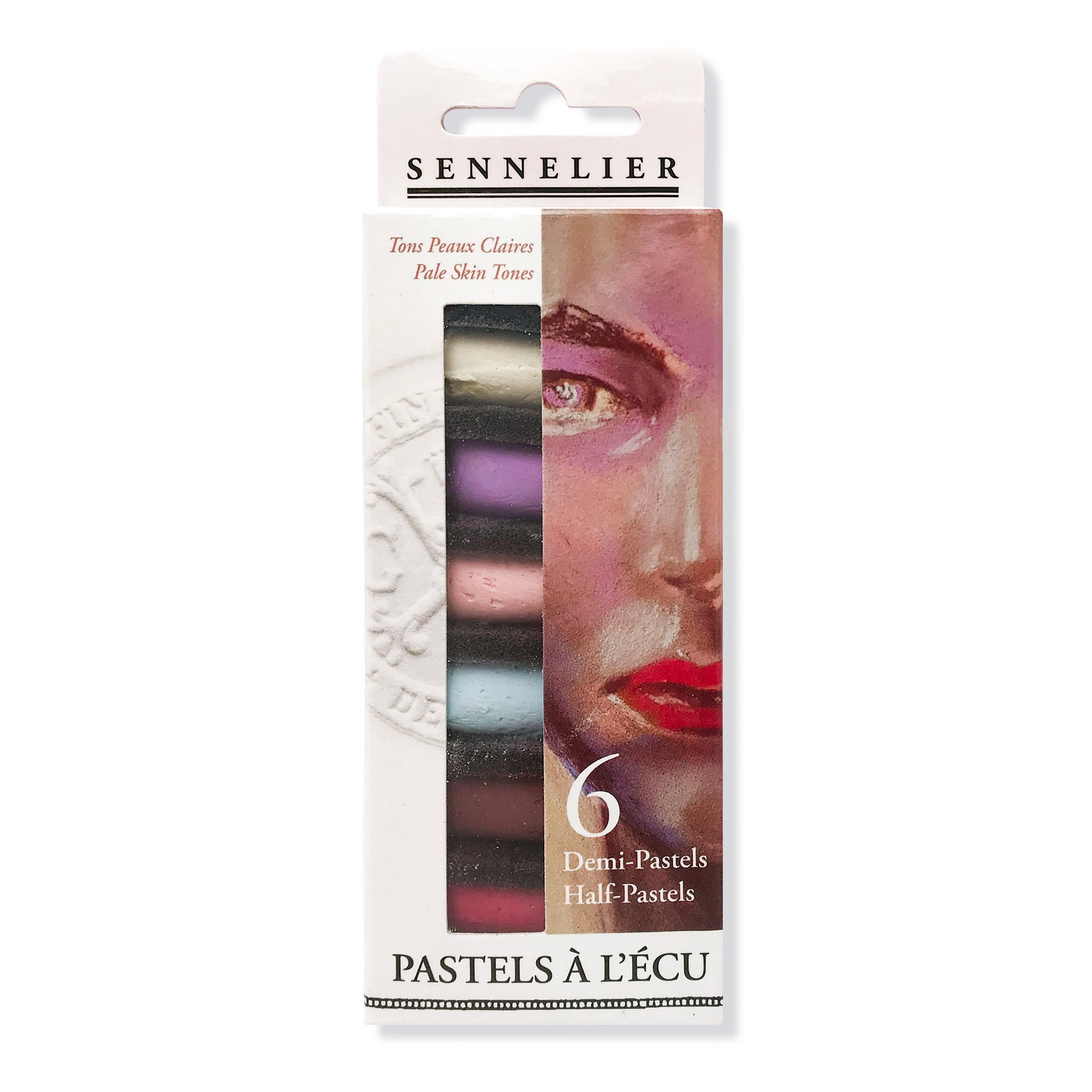 6 Pack Extra Soft Half Pastels for Pale Skin Tones - Perfect for Artists, Sketching & Blending Techniques