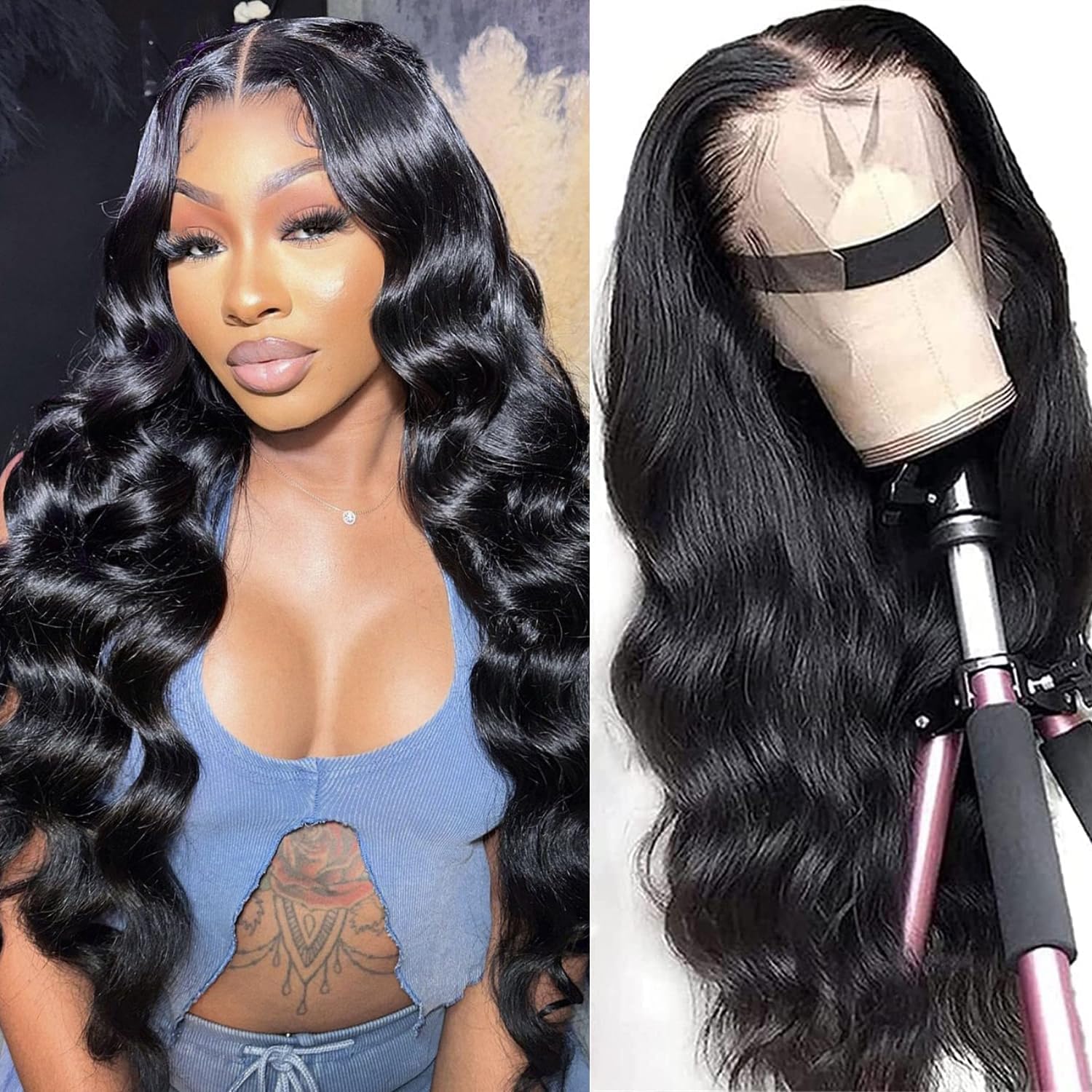 13x6 Body Wave Lace Front Wigs Human Hair - Brazilian Virgin Hair 28 Inch HD Lace Frontal Wigs for Women with Pre-Plucked Hairline & Baby Hair | Perfect for Daily Wear, Parties & Special Occasions