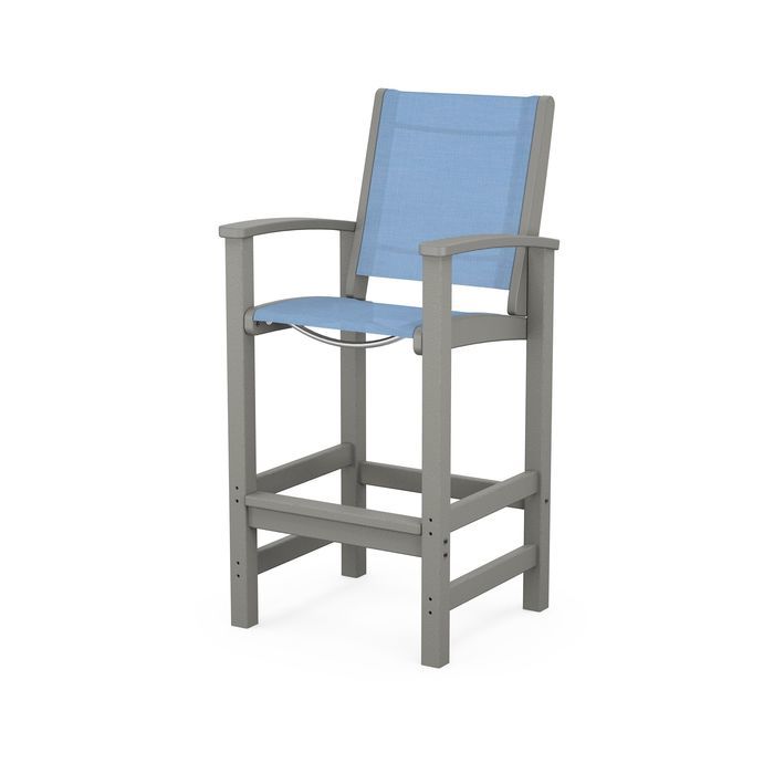 POLYWOOD Coastal Bar Chair - Outdoor & Indoor Bar Stool, Weather-Resistant, Durable, Comfortable - Perfect for Patio, Deck, Kitchen, and Poolside Use