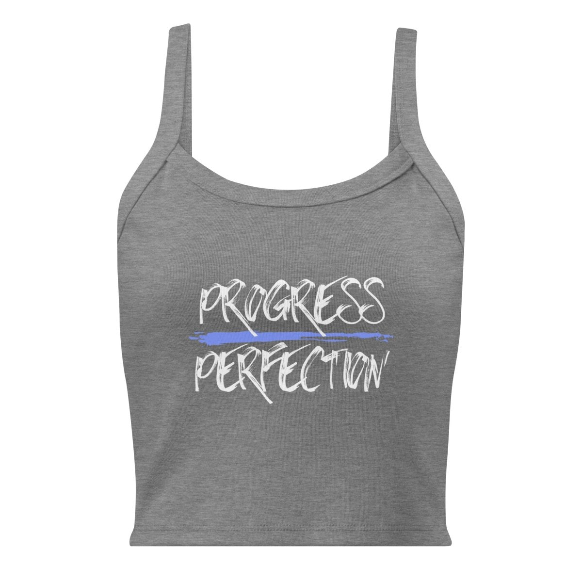 Progress Over Perfection - Women's Fitted Ribbed Tank Top | Slim Fit Stretch Cotton Camisole | Perfect for Yoga, Gym & Casual Wear
