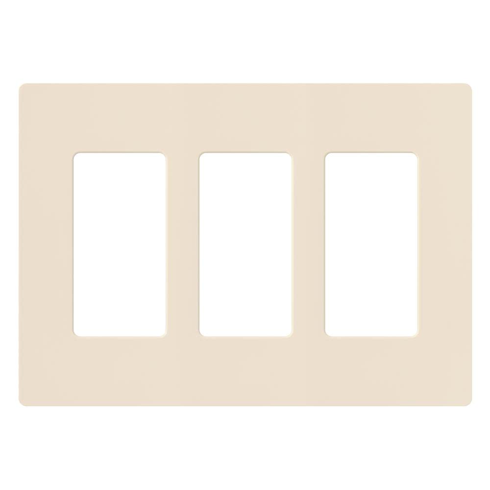 Lutron Claro 3-Gang Screwless Light Switch Cover Plate - Glossy Rocker Switch Wall Plate for Decorator Switches & Outlets (24-Pack, Light Almond CW-3-LA-24) - Perfect for Modern Homes, Offices & Renovation Projects