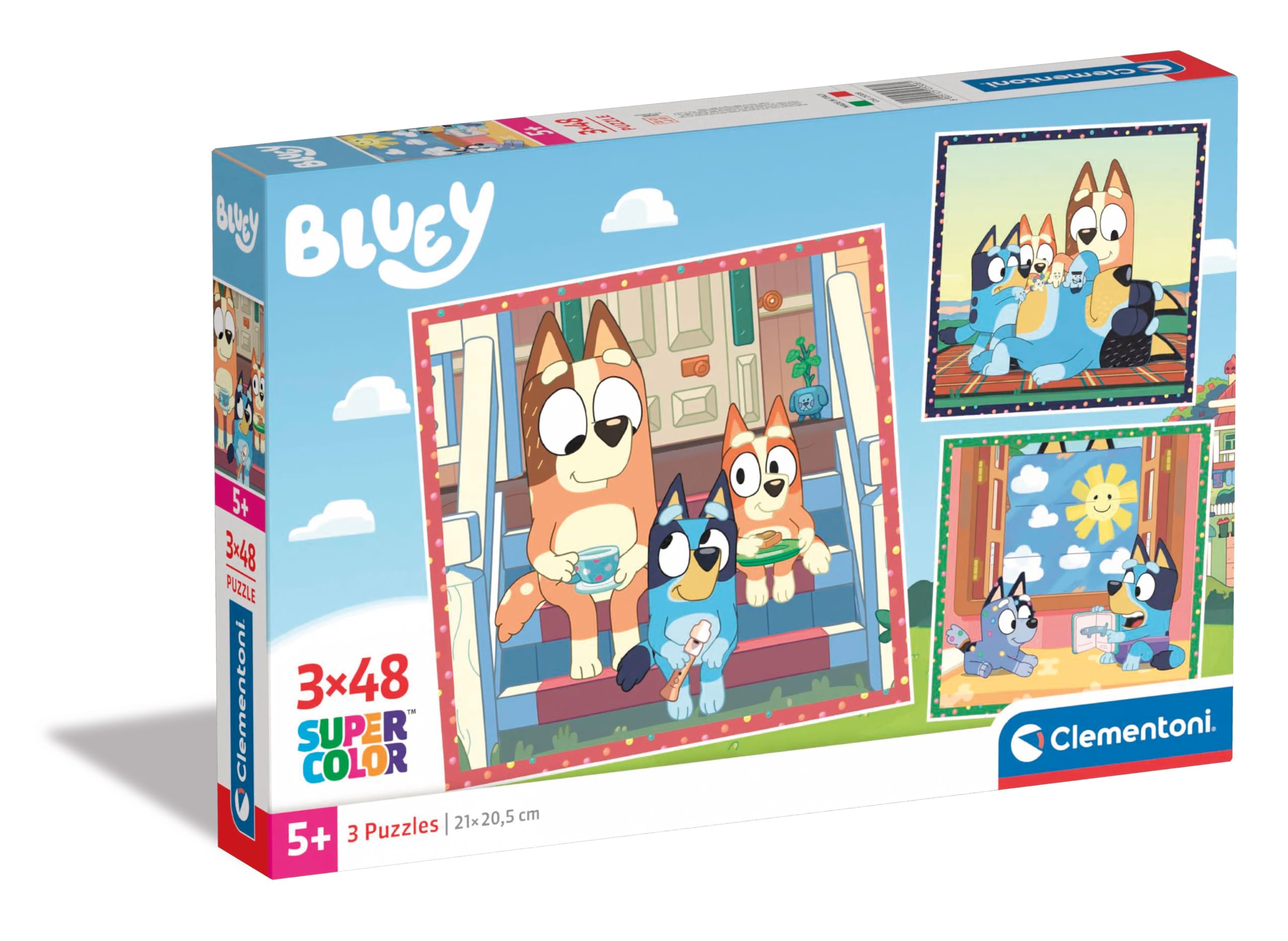 Bluey 48-Piece Supercolor Puzzle for Kids - High-Quality Italian-Made Clementoni Puzzle (25308) - Perfect for Family Game Night & Early Learning Activities