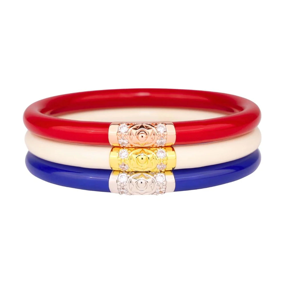 BuDhaGirl All Weather Bangles Set of 3 - Waterproof Stainless Steel Bracelets for Women - Perfect for Swimming, Travel & Everyday Wear in USA