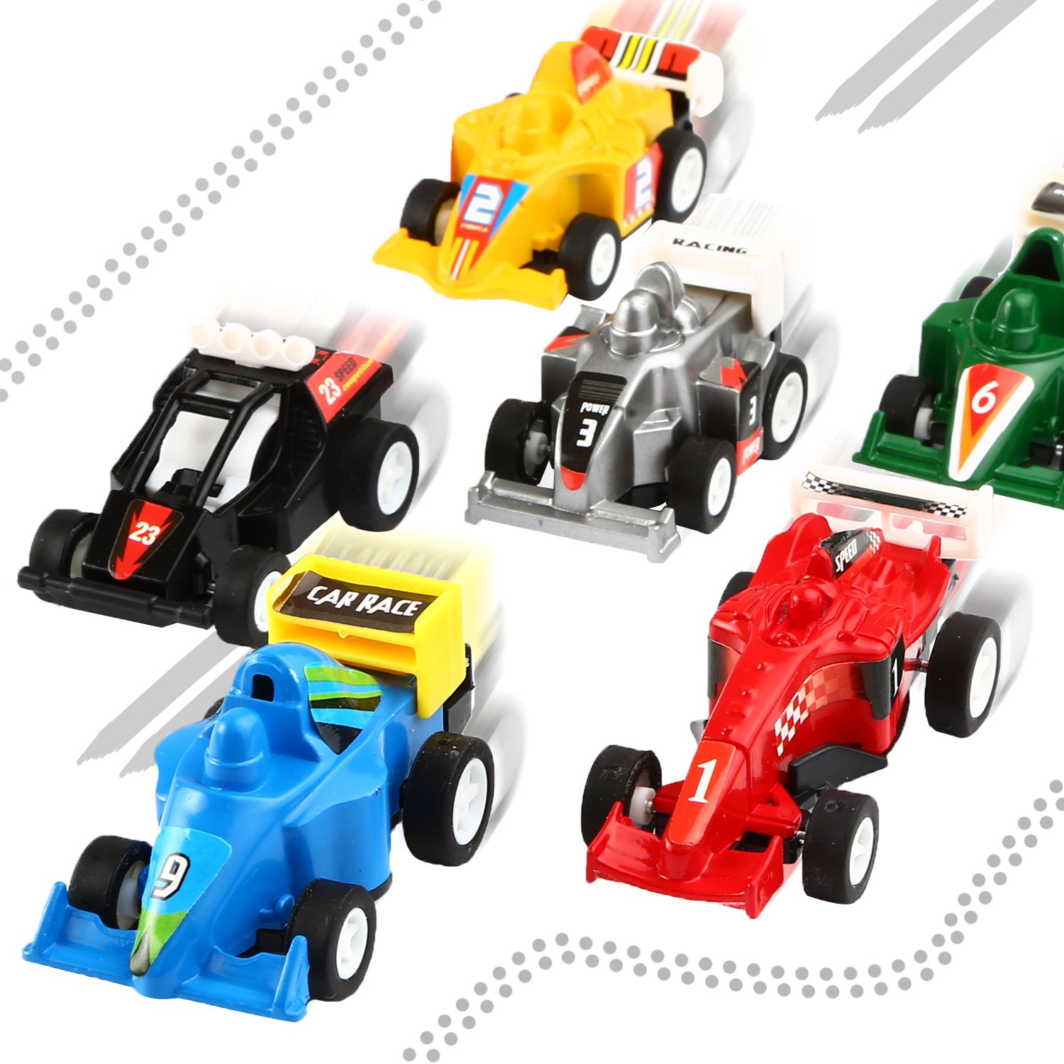 Yeonha Toys 12-Pack Pull Back Vehicles - Mini Construction & Race Cars for Kids, Toddlers & Boys - Fun Play Set for Indoor & Outdoor Activities