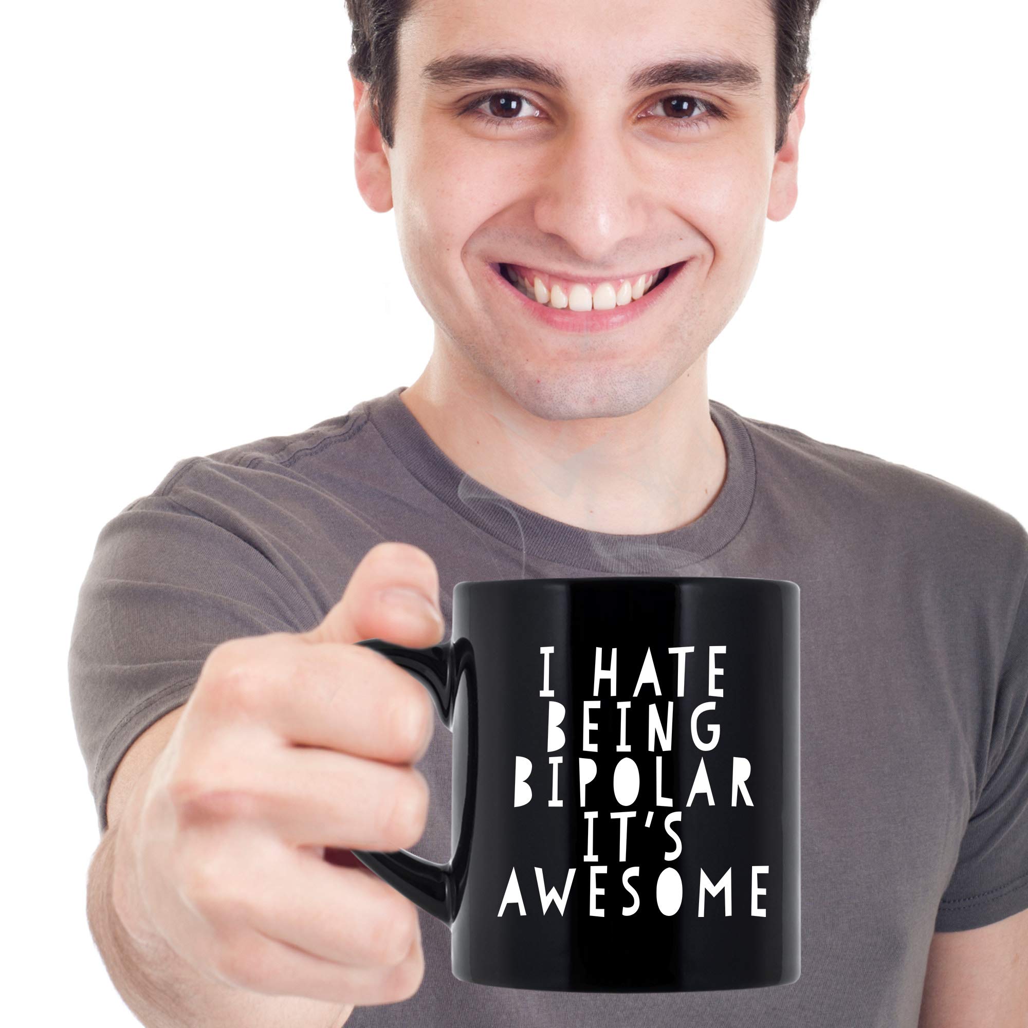 Bipolar Coffee Mug - Funny & Awesome 11 oz Black Coffee Cup - Perfect Gift for Women & Men - Ideal for Home, Office & Gifts