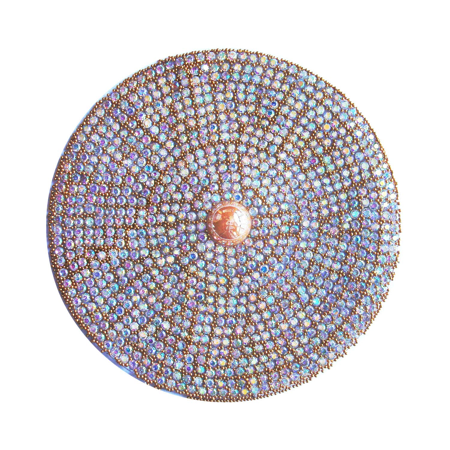 **Rhinestone Iron-On Patches - Crystal Embroidered Sticker Appliques for DIY Clothing, Hats & Bags - Pack of 3 (AB Color) - Perfect for Customizing Denim Jackets, Backpacks & Accessories**