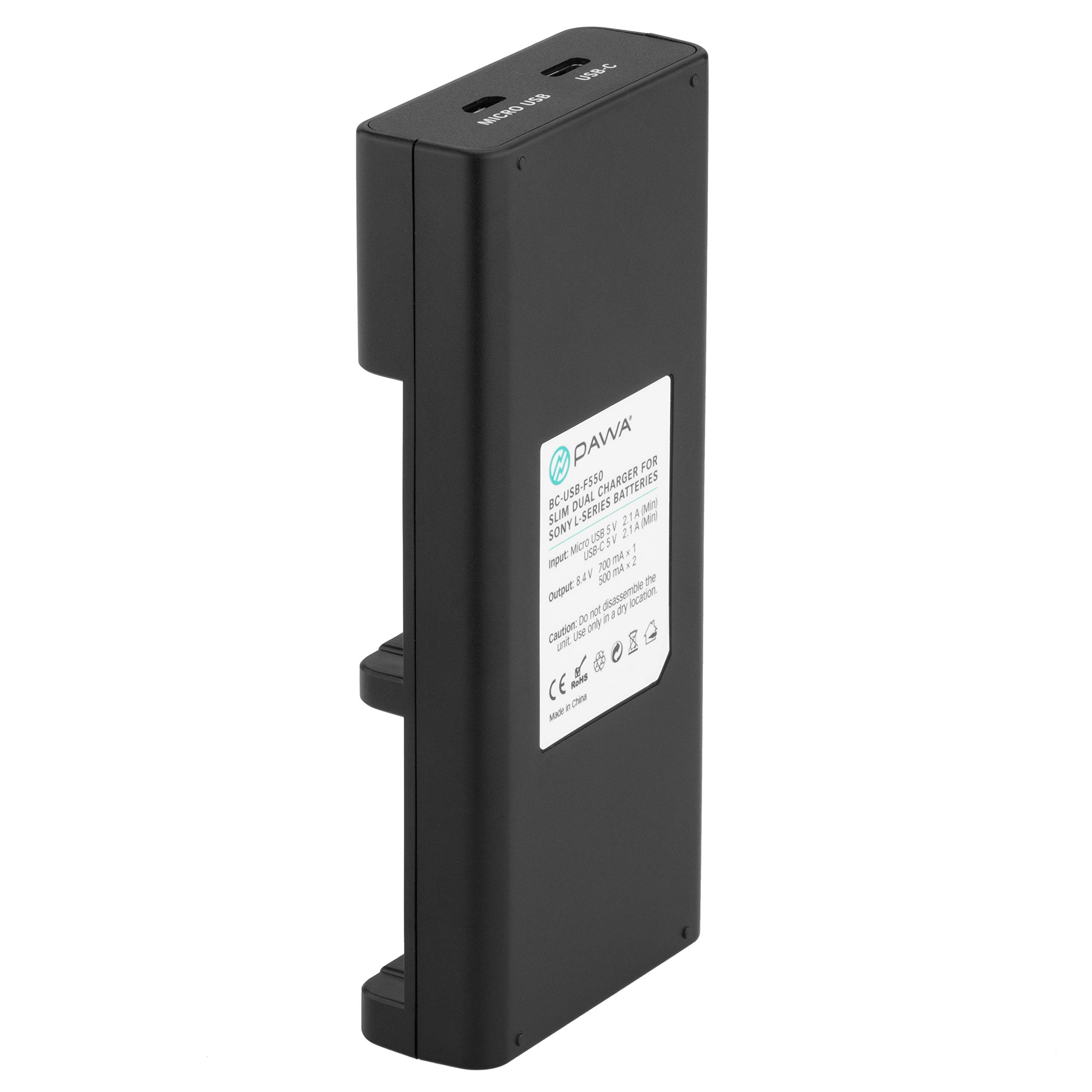 Pawa Slim Dual USB Charger for Sony NP-FZ100 L-Series Camera Batteries - Fast Charging for Sony A7 III, A7R III, A9 Mirrorless Cameras (Perfect for Travel & Professional Photography)