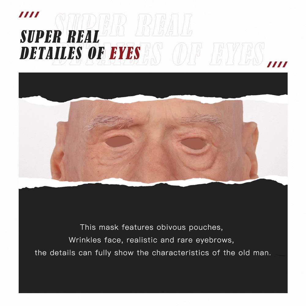 Realistic KUMIHO Silicone Old Man Mask for Adults - Halloween Cosplay, Disguise Costume & Crossdressing Accessory - Perfect for Parties, Pranks and Theatrical Performances