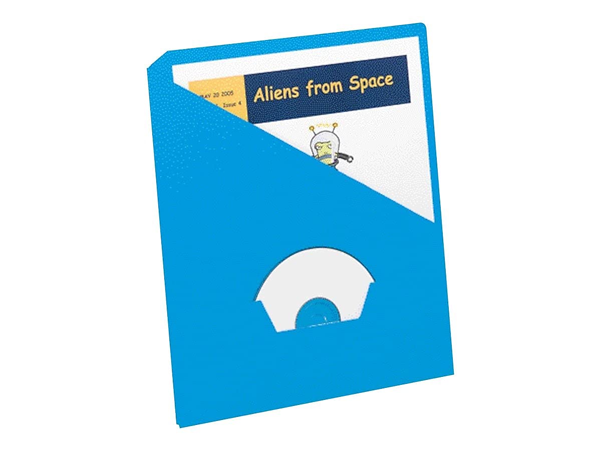 Pendaflex Essentials 32902 Slash Pocket Project Folders - 3-Hole Punched Letter Size Folders, Blue, 25-Pack - Perfect for Office Organization, School Projects & Document Storage