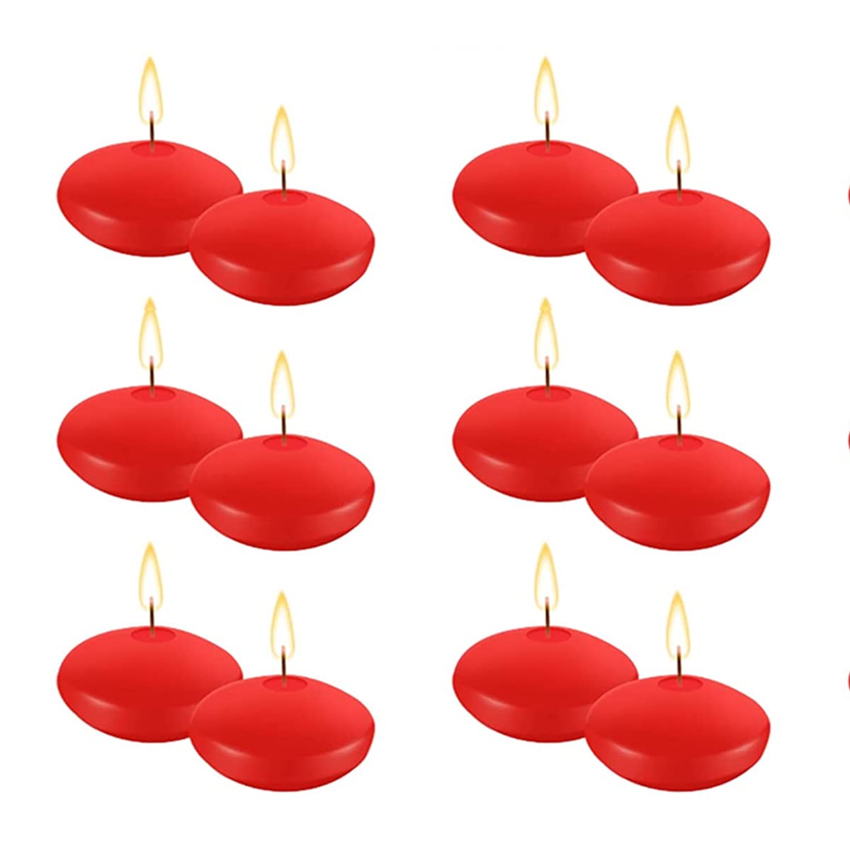 30 Unscented Floating Tea Wax Candles - Smokeless Water Candles for Weddings, Pools, Spas, Valentine's Day, Bathtub, Dinner & Christmas Decorations (Red) - Perfect for Romantic Ambiance, Relaxing Baths & Party Centerpieces