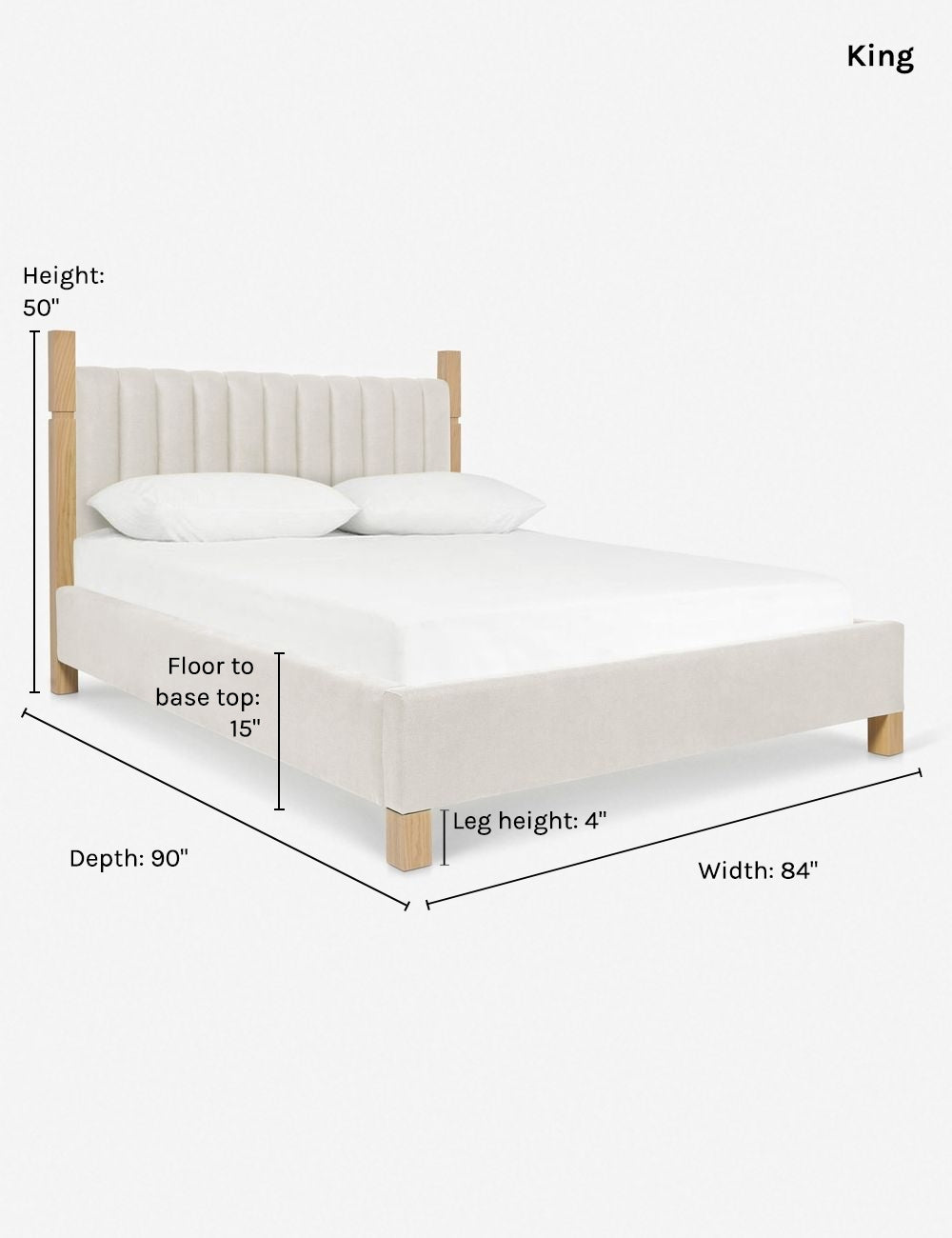 Ambleside Bed by Ginny Macdonald - Handcrafted Wooden Bed Frame with Upholstered Headboard | Perfect for Master Bedroom, Guest Room & Cozy Bedroom Decor