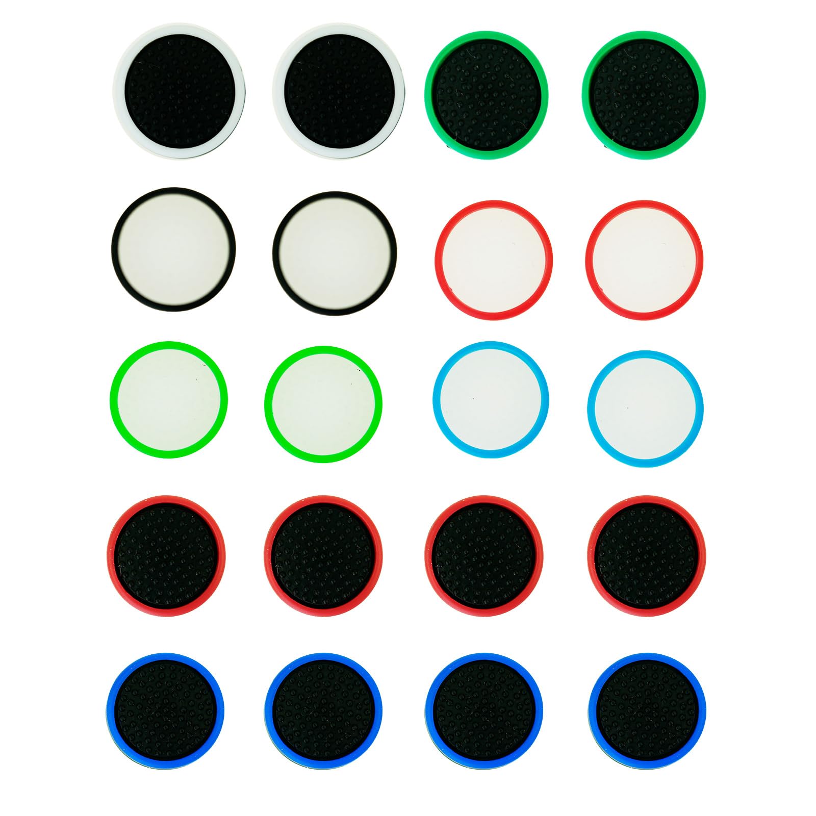 20PCS Silicone Joy-Con Thumb Grip Caps - Analog Thumbstick Joystick Covers for Nintendo Switch/Lite/OLED Controller Accessories - Improve Grip & Comfort for Gaming, Travel & Long Play Sessions